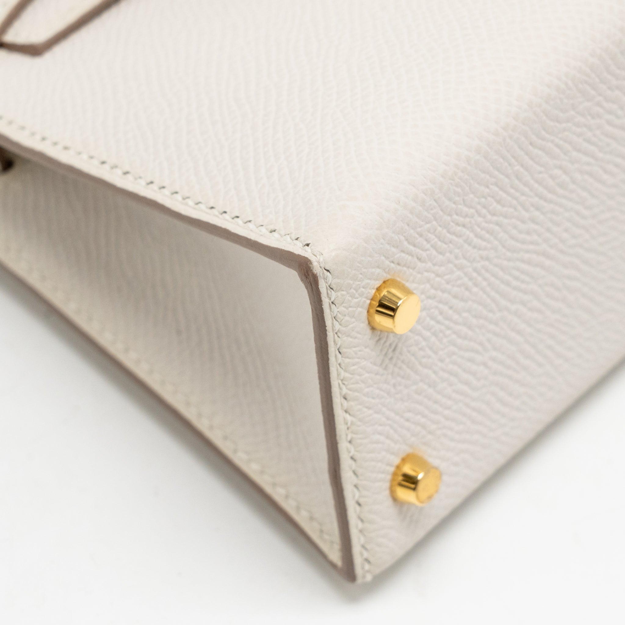 Lorenzia Mini Kelly II Epsom Leather Handbag Gris Pale Gold-Tone Hardware