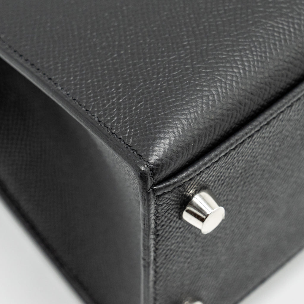Lorenzia Kelly 25 Epsom Leather Handbag Black Silver-Tone Hardware