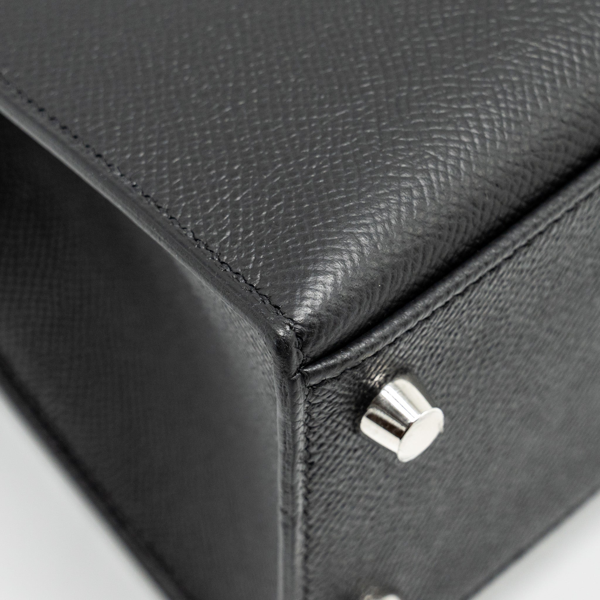 Lorenzia Kelly 25 Epsom Leather Handbag Black Silver-Tone Hardware
