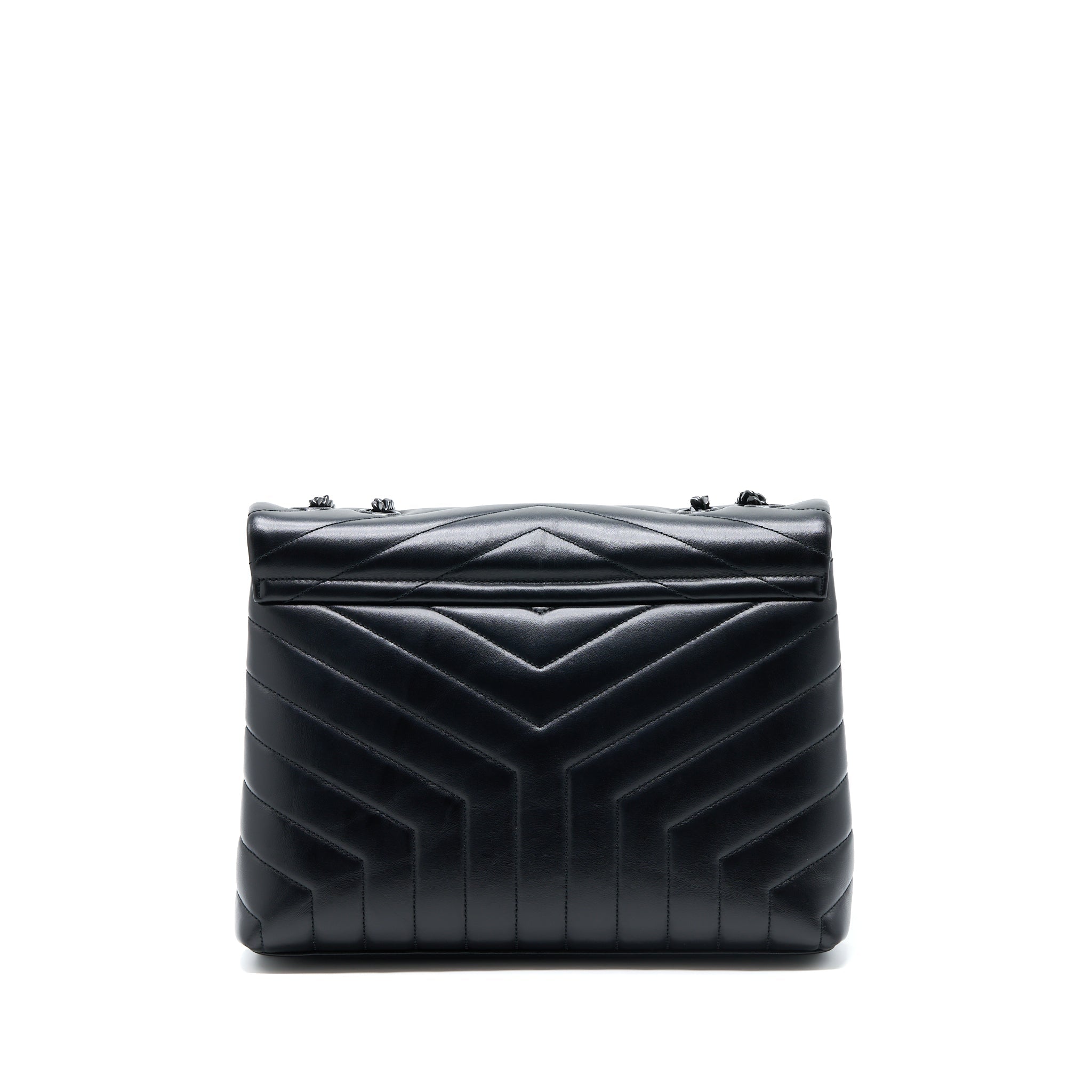 Lorenzia Medium Loulou Shoulder Bag Calfskin Black Black-Tone Hardware