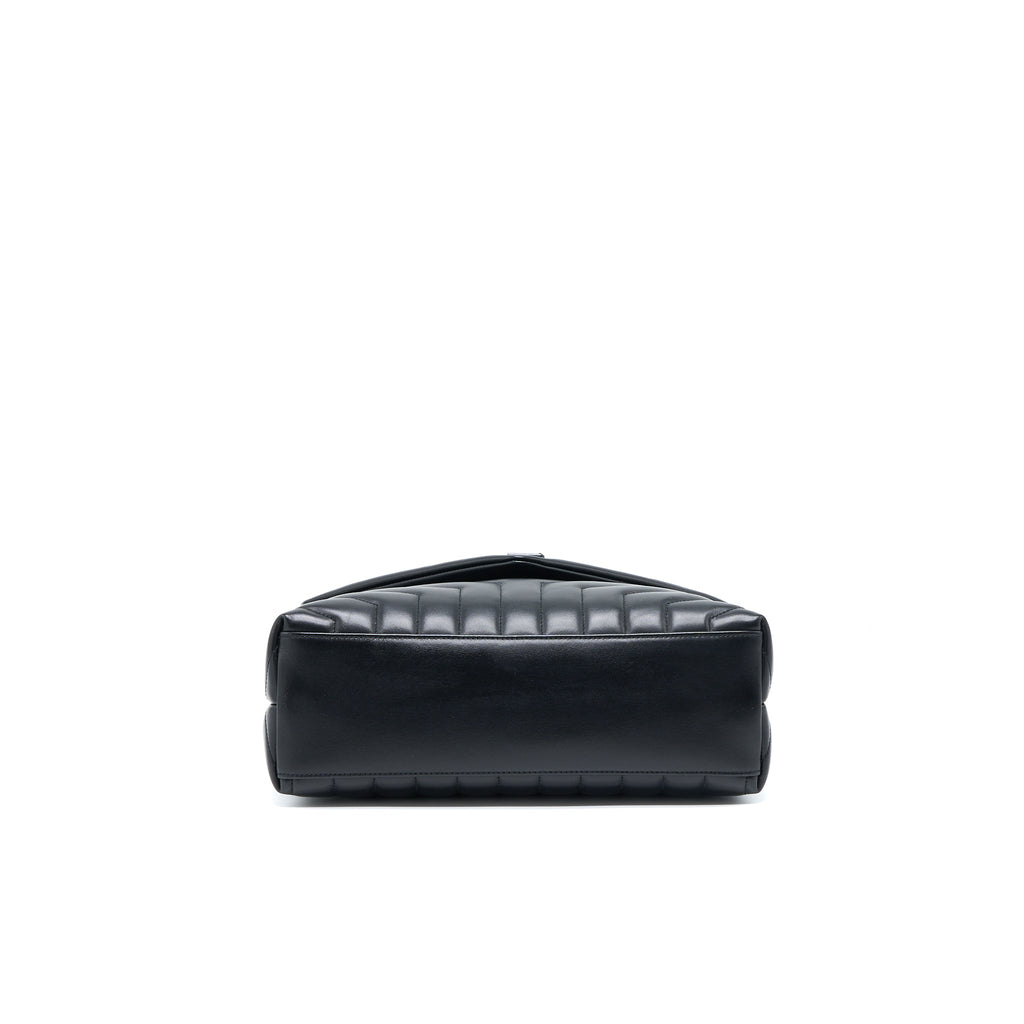 Lorenzia Medium Loulou Shoulder Bag Calfskin Black Black-Tone Hardware