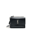 Lorenzia Sunset Shoulder Bag Leather Black Silver-Tone Hardware