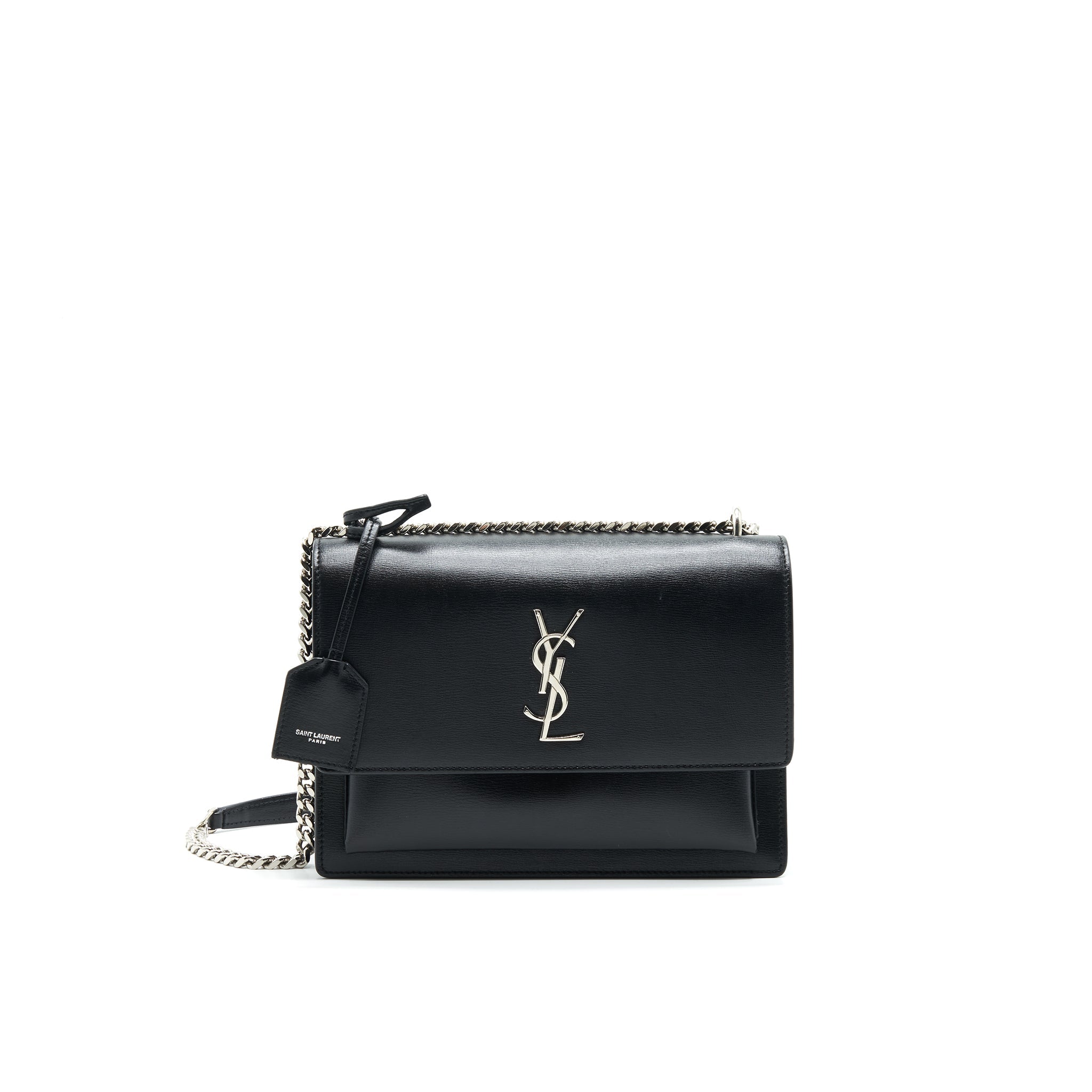 Lorenzia Sunset Shoulder Bag Leather Black Silver-Tone Hardware