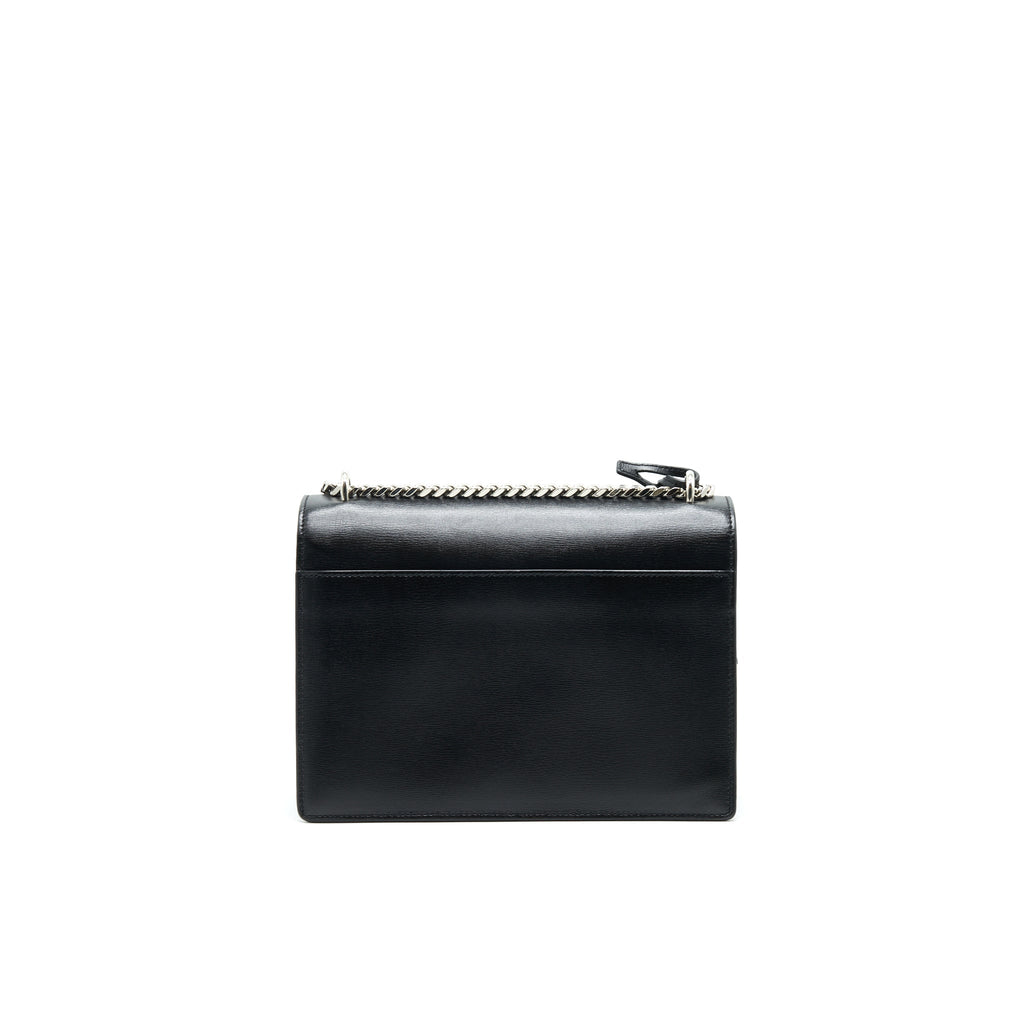 Lorenzia Sunset Shoulder Bag Leather Black Silver-Tone Hardware