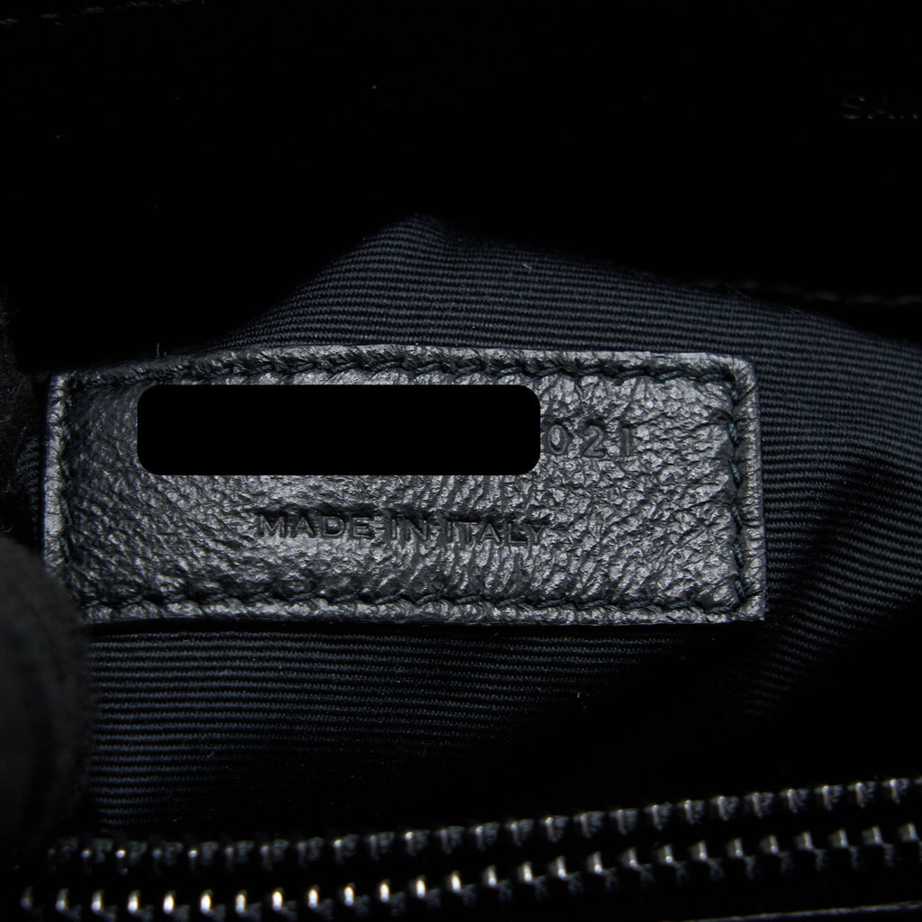 Lorenzia Medium Loulou Shoulder Bag Calfskin Black Black-Tone Hardware