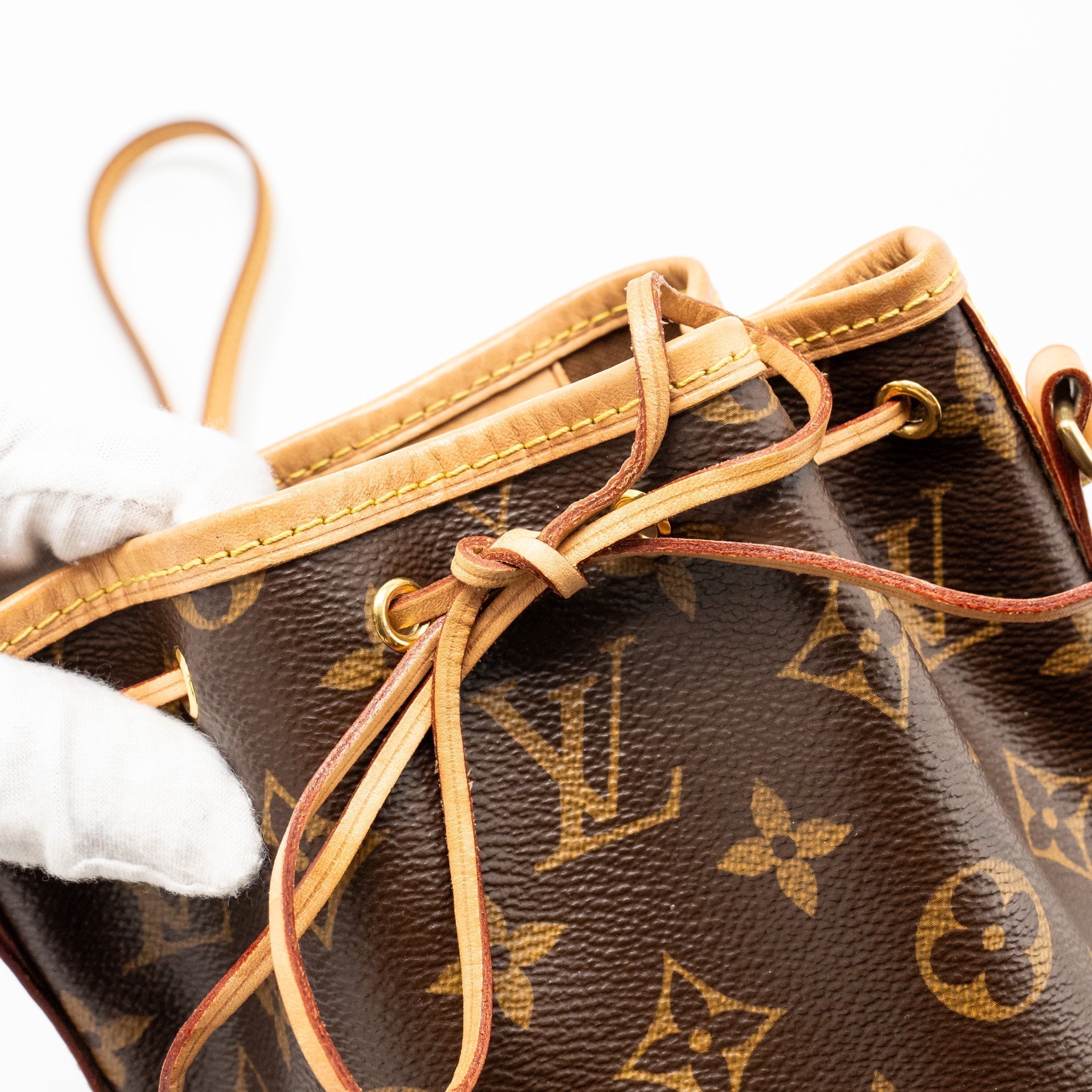 Nano Noe Monogram Canvas Handbag Gold-Tone Hardware