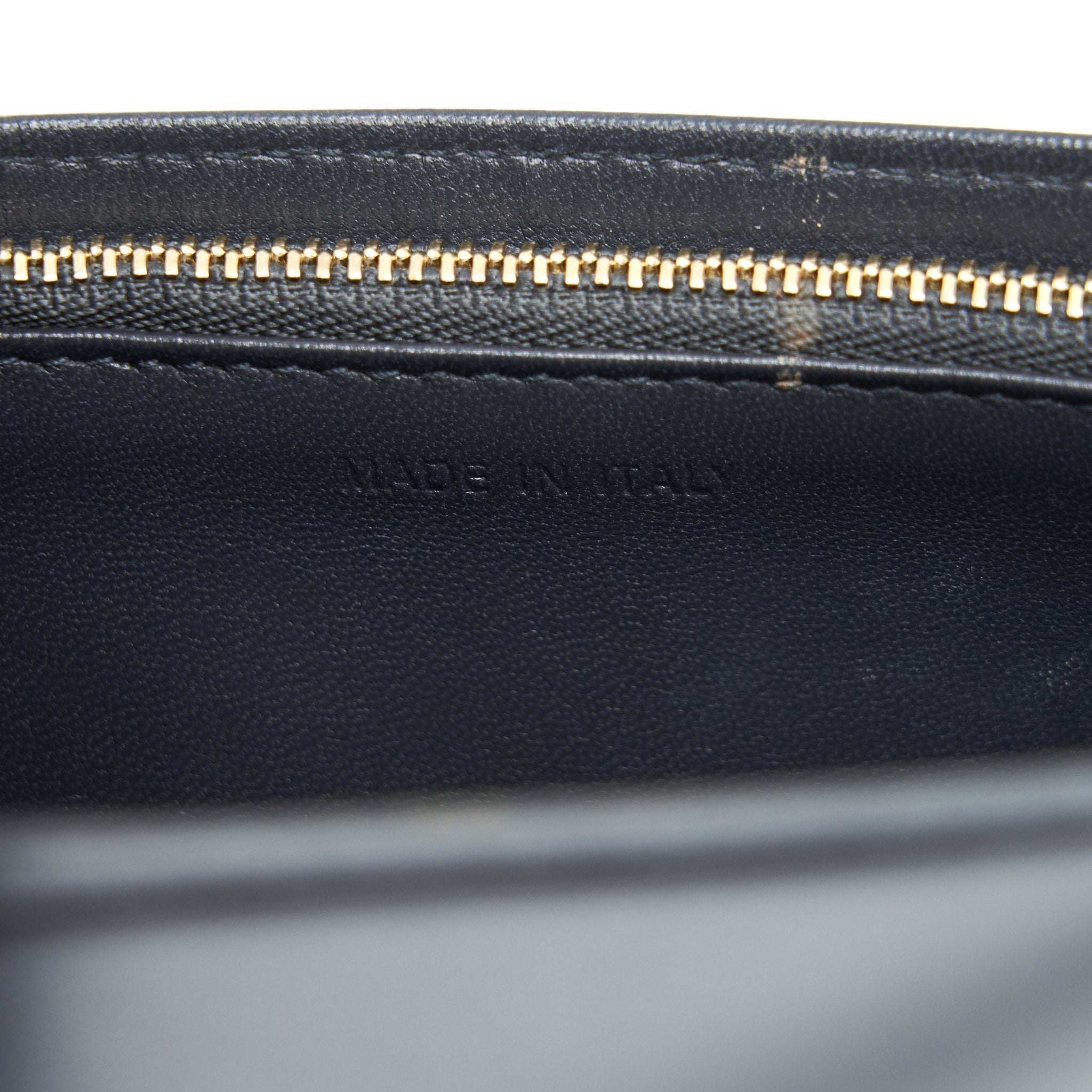 Lorenzia Diorama Wallet on Chain Metallic Calfskin Gold Gold-Tone Hardware