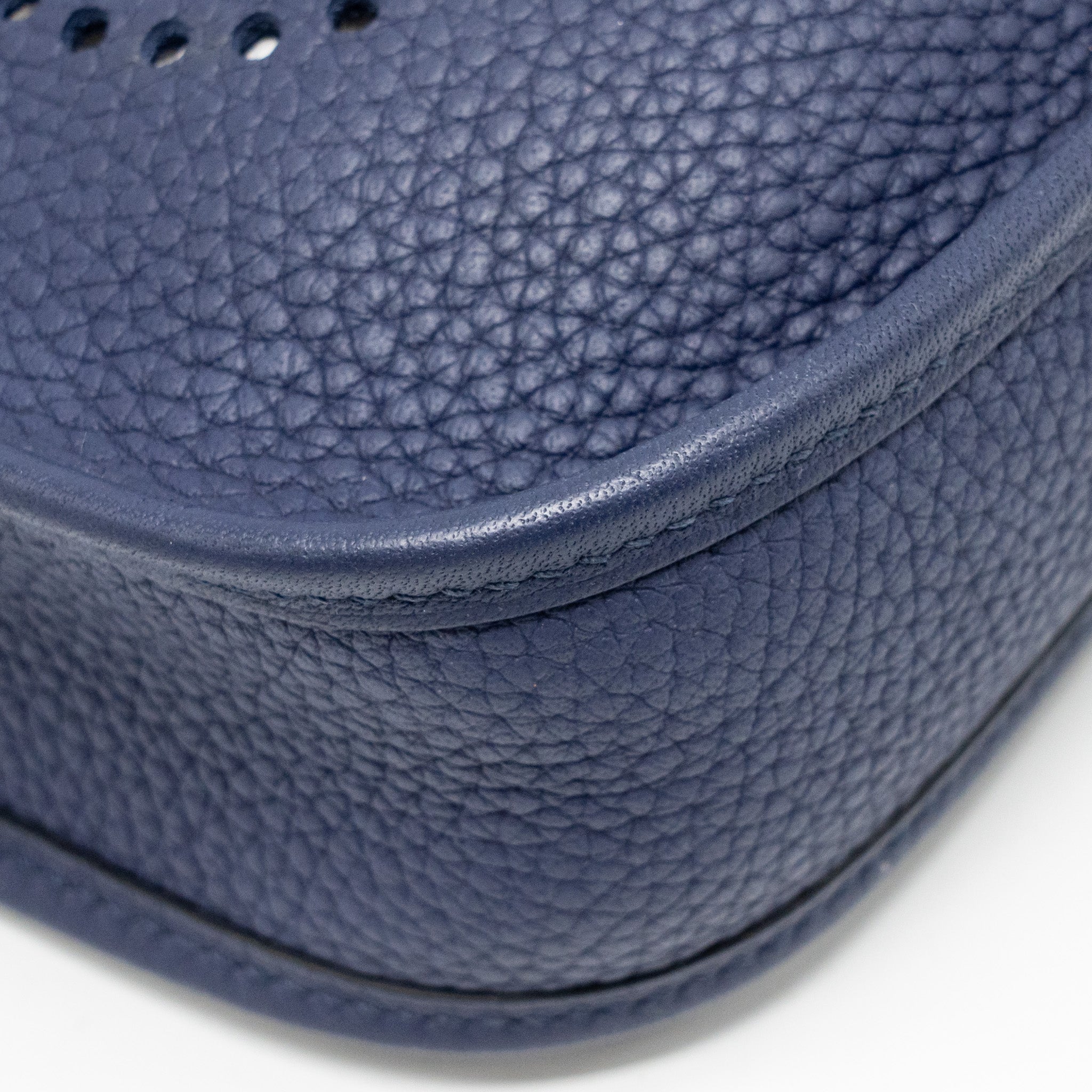 Lorenzia Mini Evelyne Clemence Leather Handbag Blue Gold-Tone Hardware