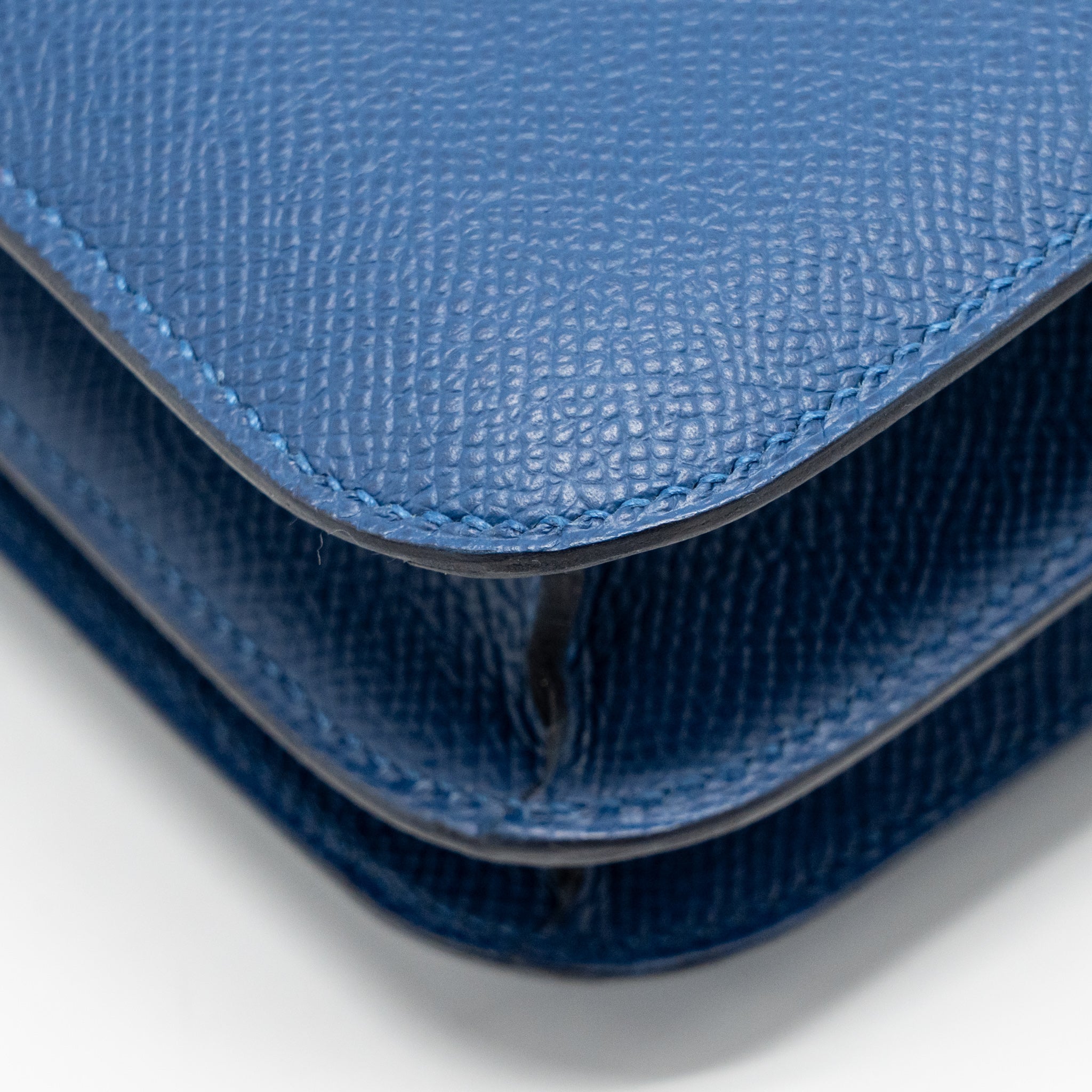Lorenzia Mini Constance Bag Epsom Leather Bleu Tie Silver-Tone Hardware