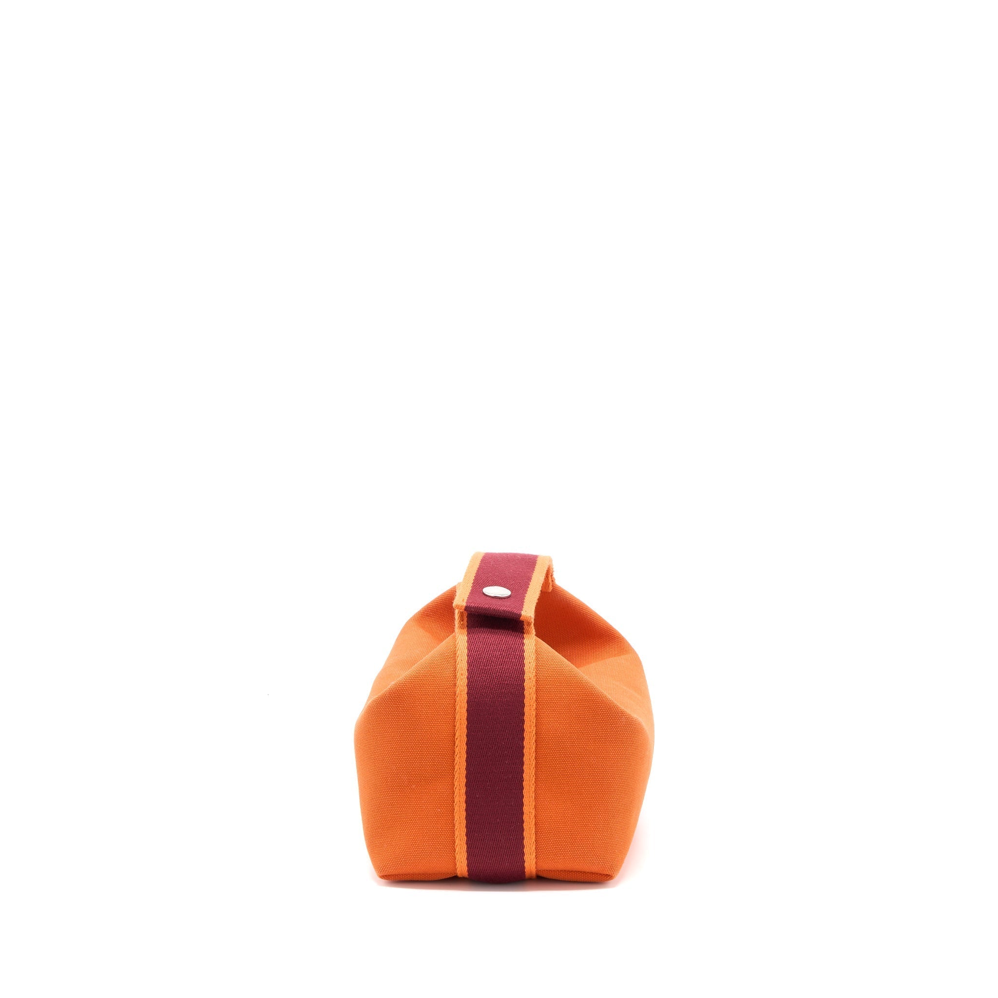 Lorenzia Bride-A-Brac Travel Case Small Canvas Orange Feu Silver-Tone Hardware