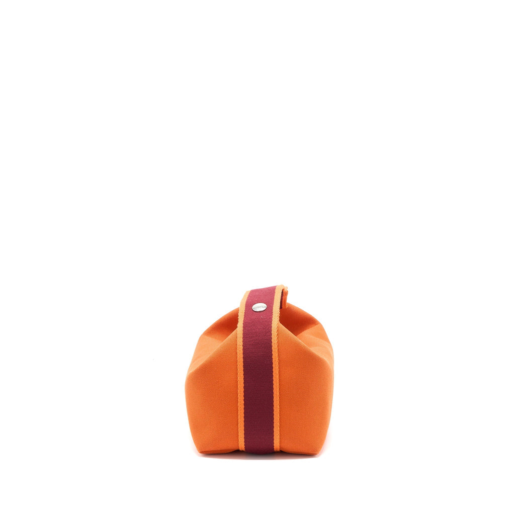 Lorenzia Bride-A-Brac Travel Case Small Canvas Orange Feu Silver-Tone Hardware