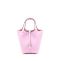 Lorenzia Picotin 18 Lock Bag Clemence Leather Mauve Sylve Silver-Tone Hardware