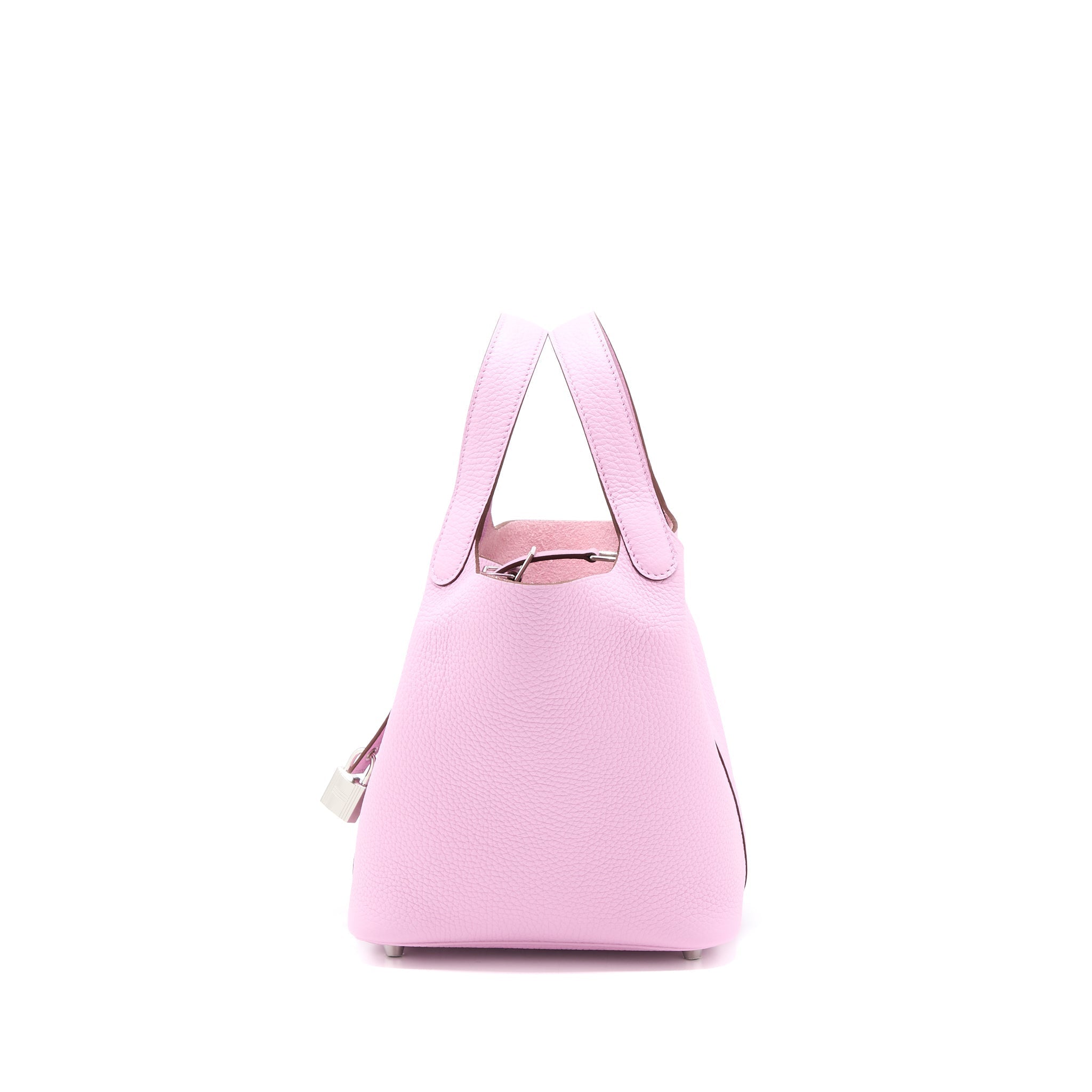 Lorenzia Picotin 18 Lock Bag Clemence Leather Mauve Sylve Silver-Tone Hardware