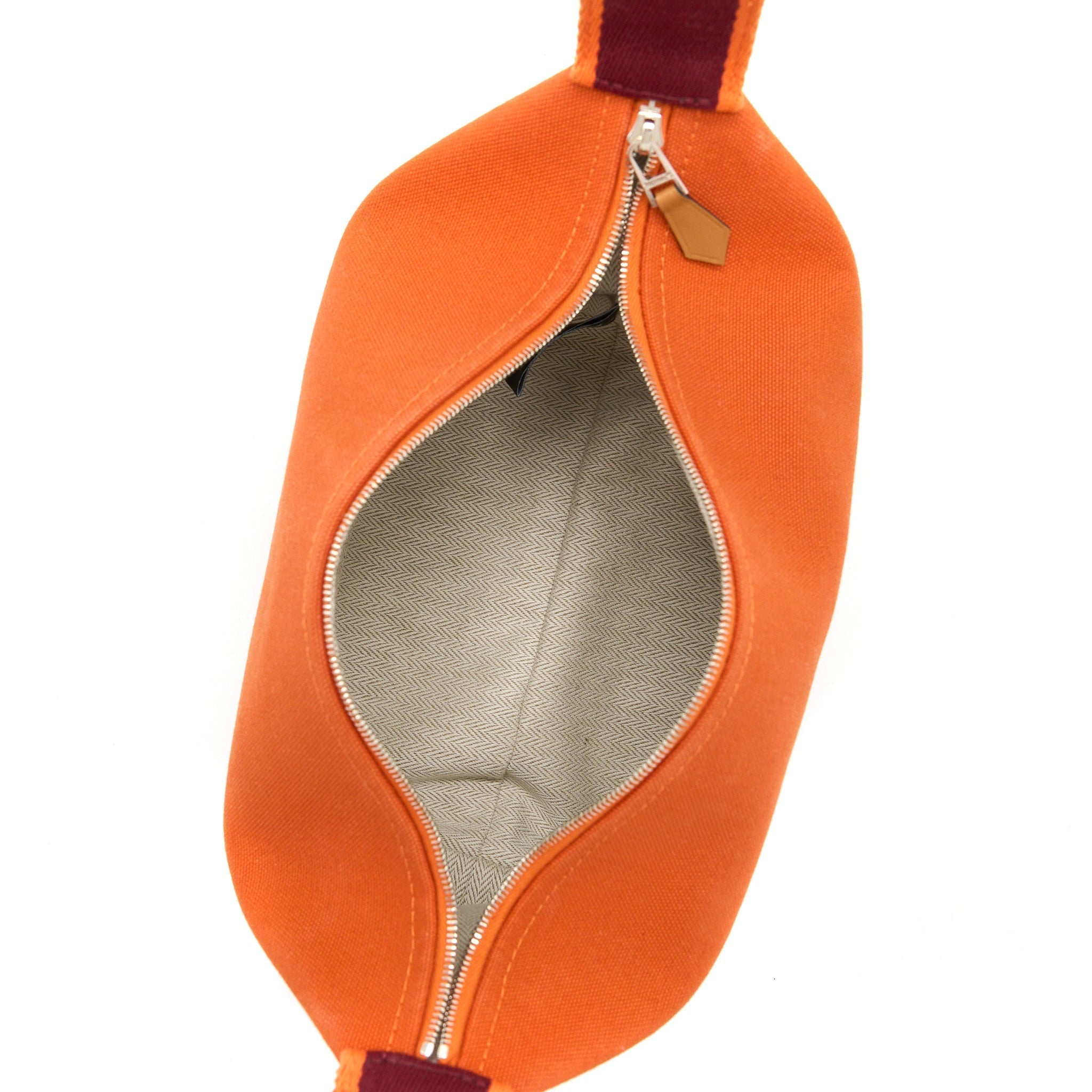 Lorenzia Bride-A-Brac Travel Case Small Canvas Orange Feu Silver-Tone Hardware