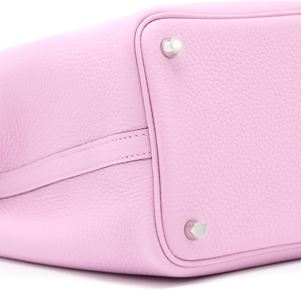 Lorenzia Picotin 18 Lock Bag Clemence Leather Mauve Sylve Silver-Tone Hardware