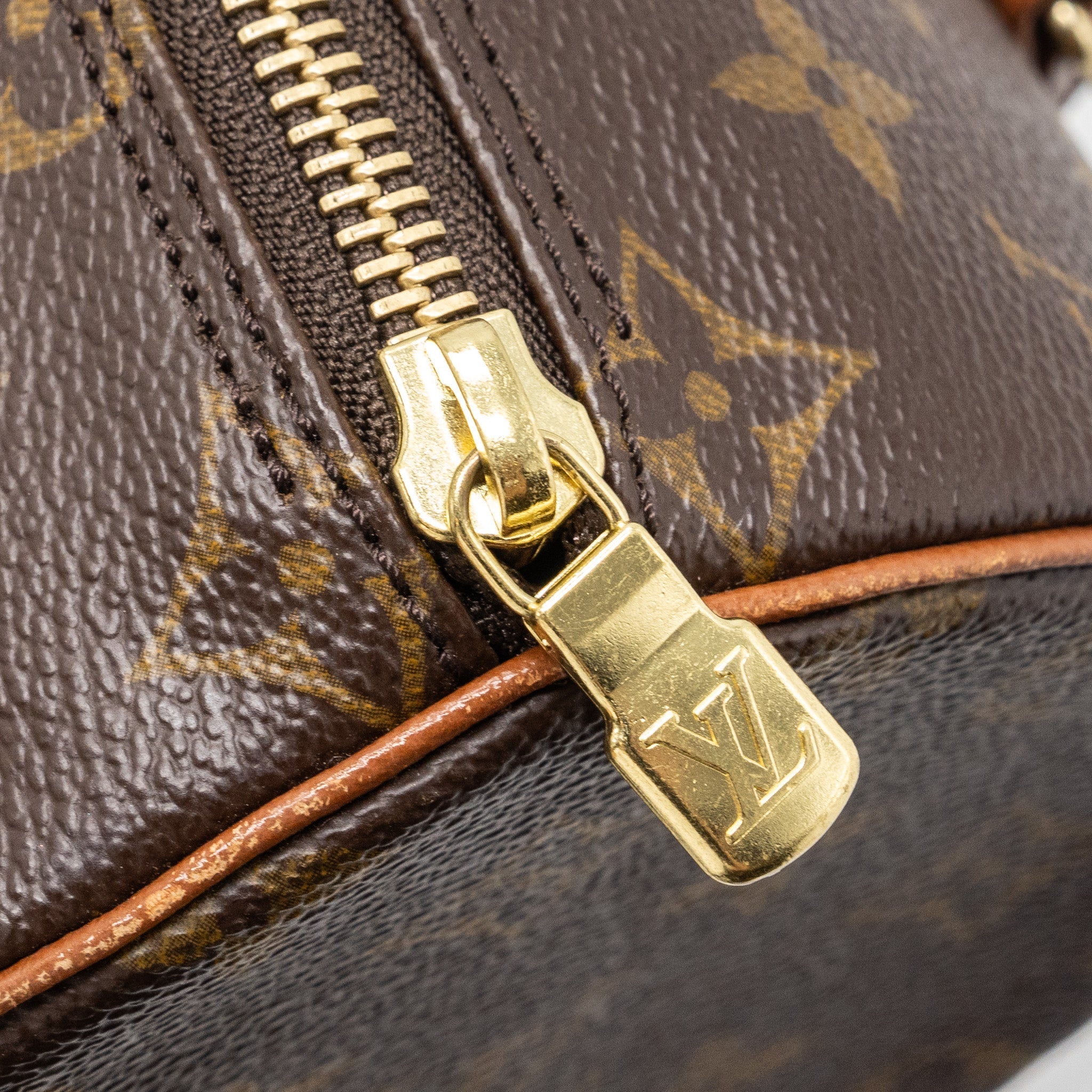 Vintage Papillon Handbag Monogram Canvas Gold Tone Hardware