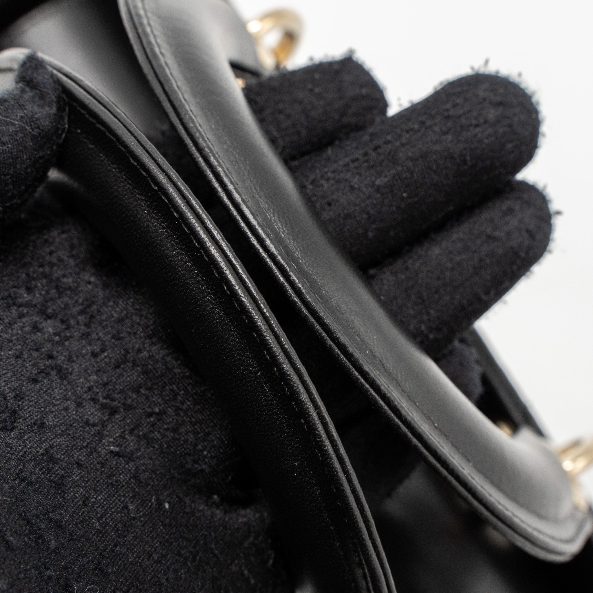 Lorenzia Small Lady Dior Lambskin Handbag Black Light Gold-Tone Hardware