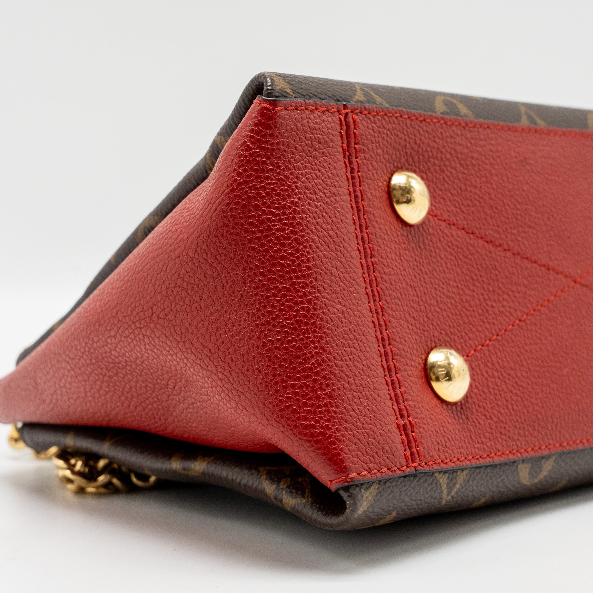 Surene BB Monogram Canvas Handbag Red Gold-Tone Hardware