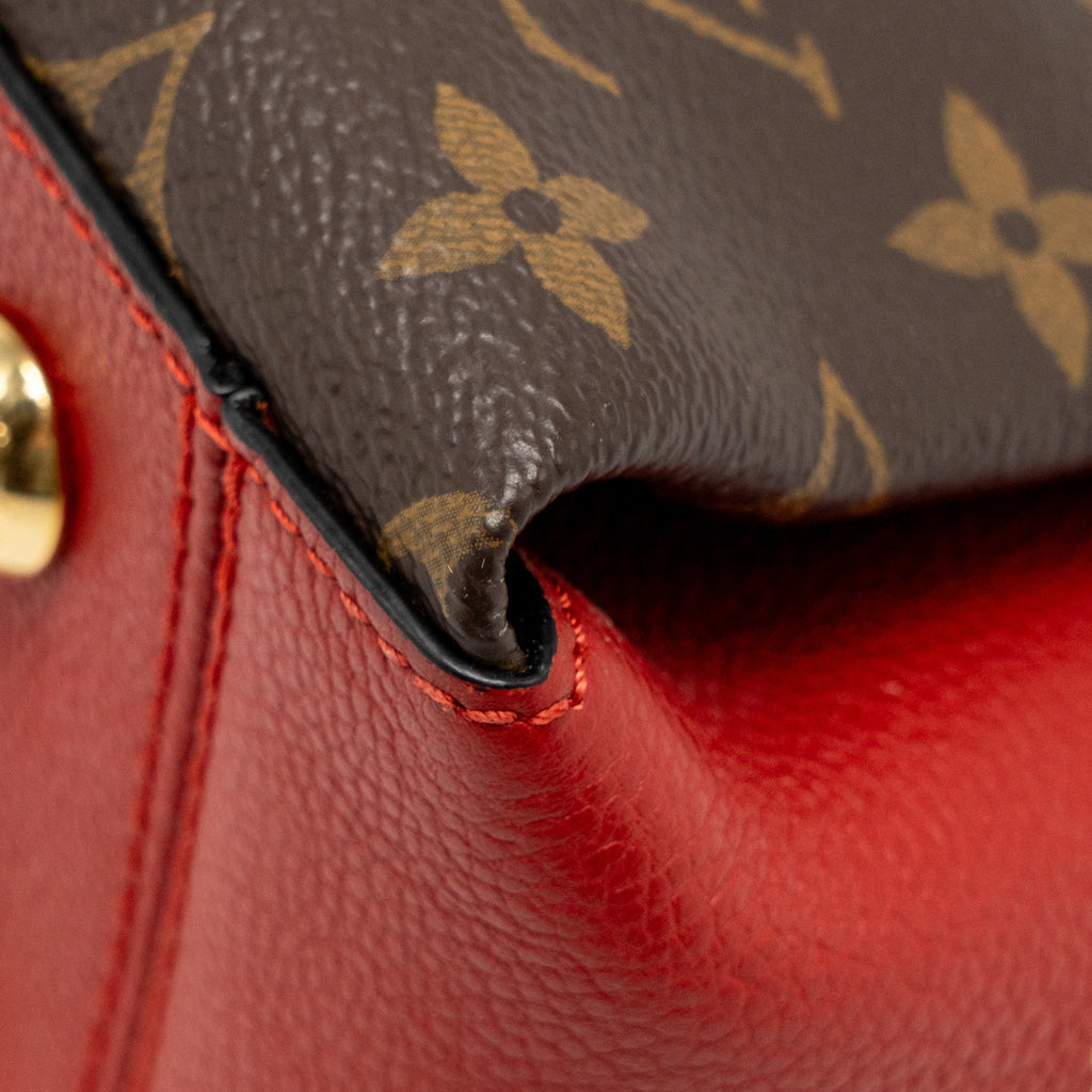 Surene BB Monogram Canvas Handbag Red Gold-Tone Hardware