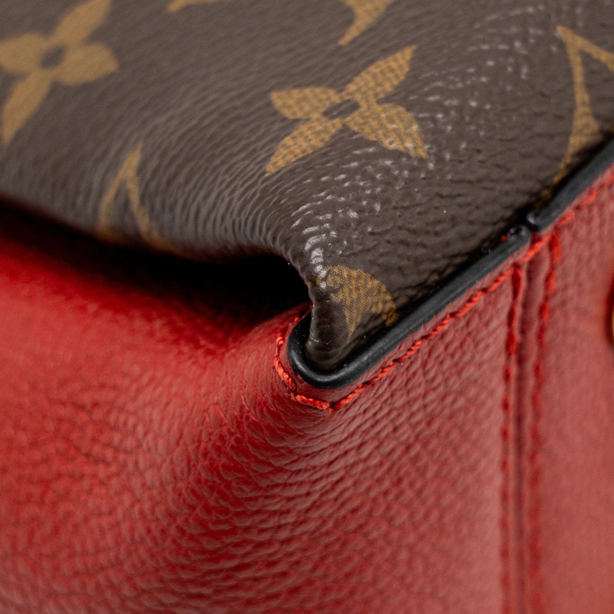 Surene BB Monogram Canvas Handbag Red Gold-Tone Hardware