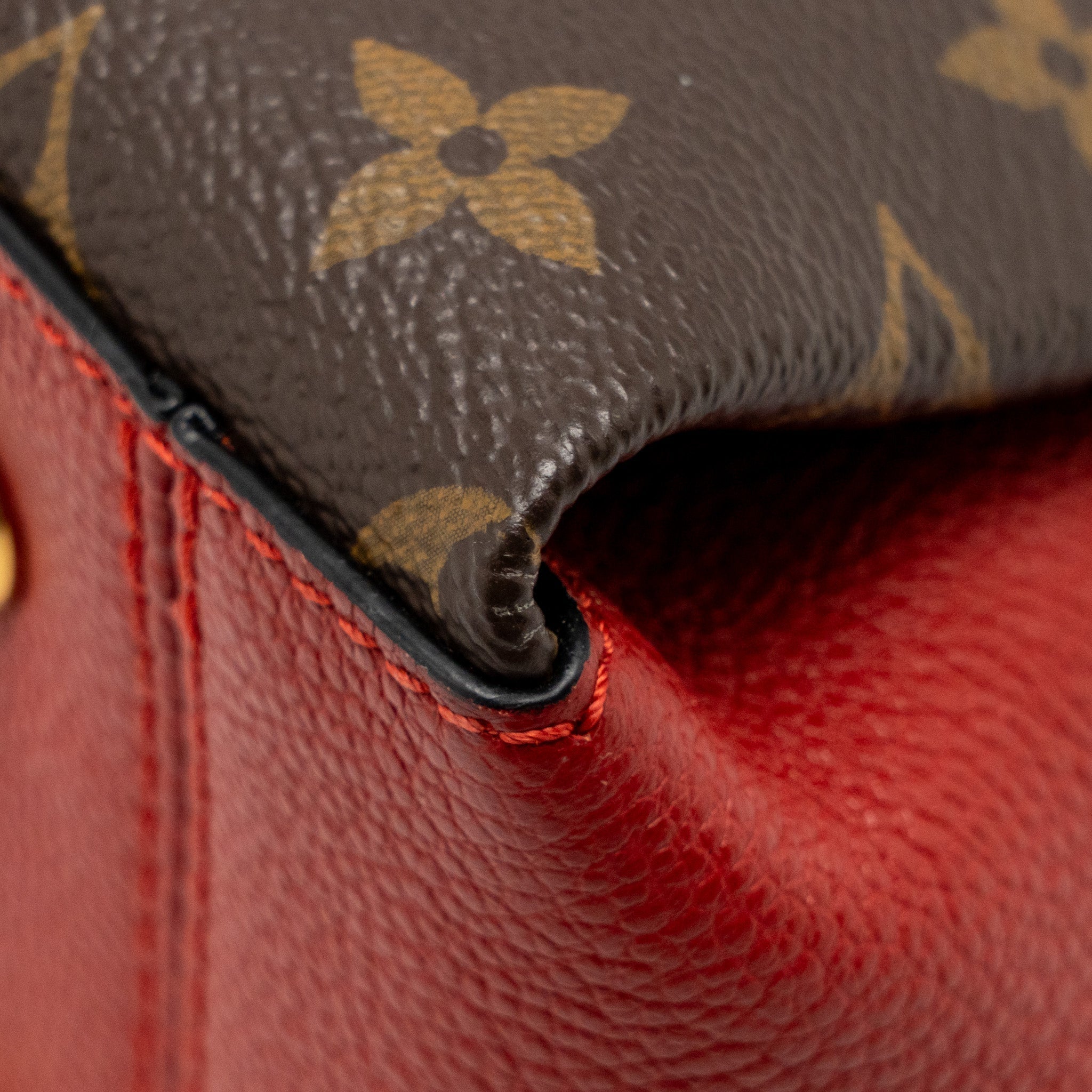 Surene BB Monogram Canvas Handbag Red Gold-Tone Hardware