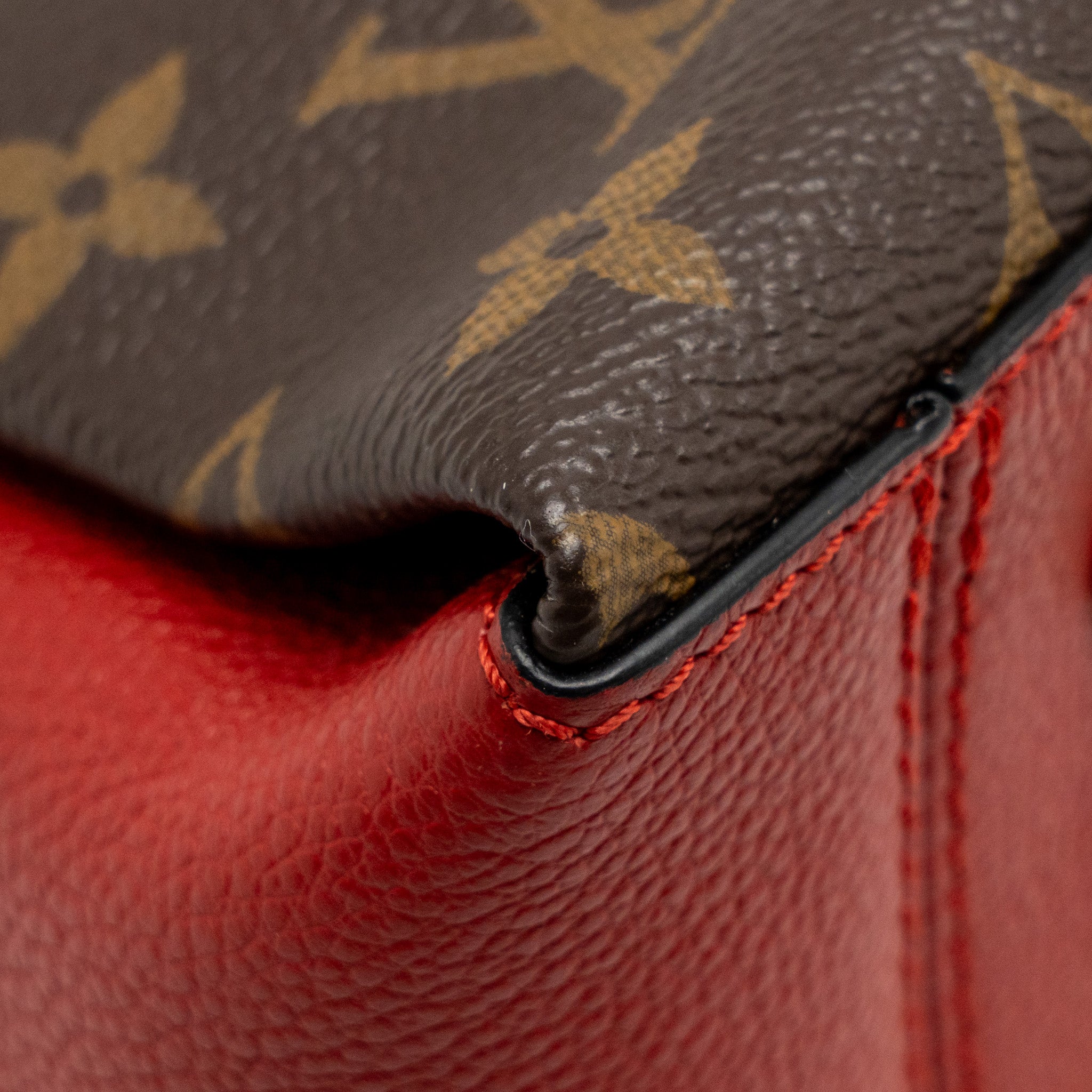 Surene BB Monogram Canvas Handbag Red Gold-Tone Hardware