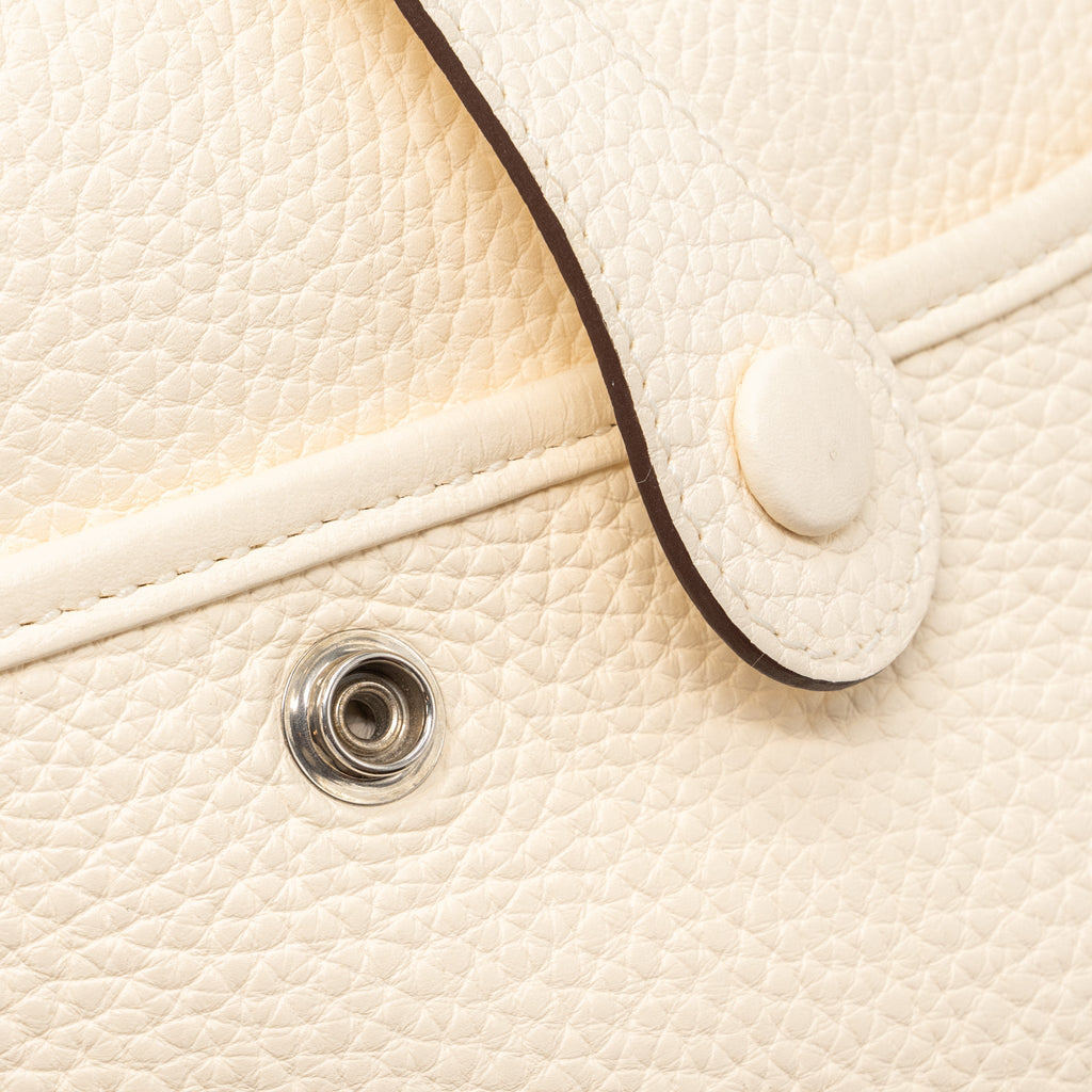 Lorenzia Evelyne 29 Clemence Leather Shoulder Bag Nata Silver-Tone Hardware