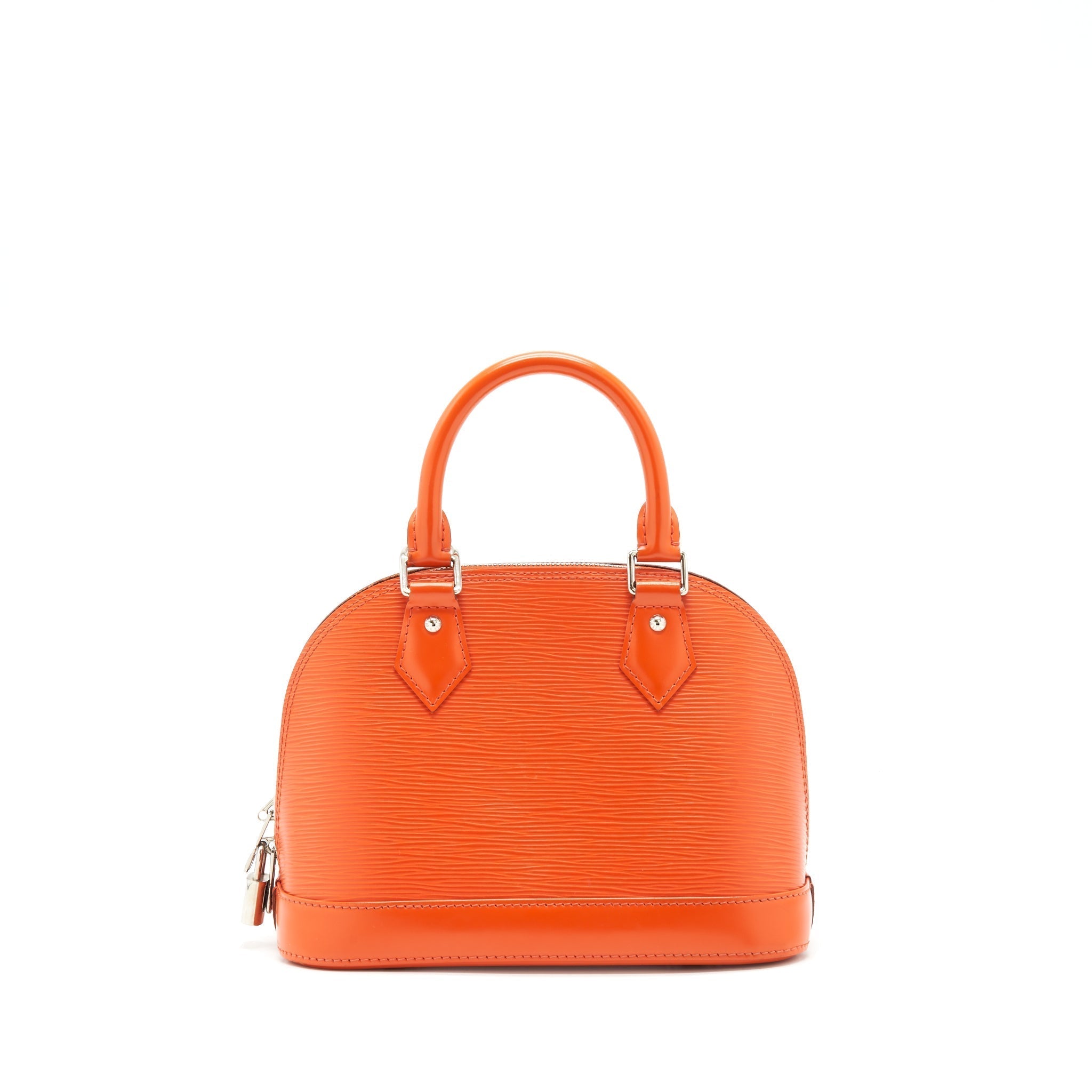Alma BB Orange Epi Leather Handbag Silver-Tone Hardware