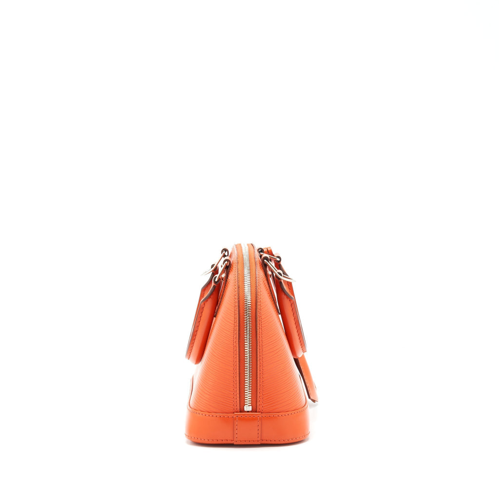 Alma BB Orange Epi Leather Handbag Silver-Tone Hardware
