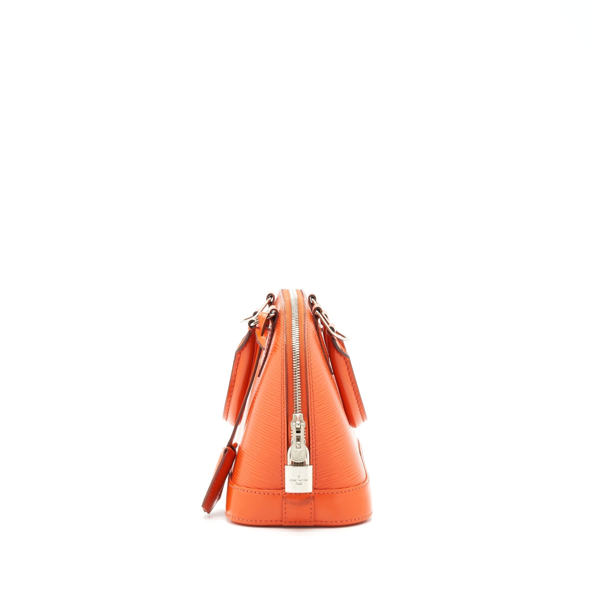 Alma BB Orange Epi Leather Handbag Silver-Tone Hardware