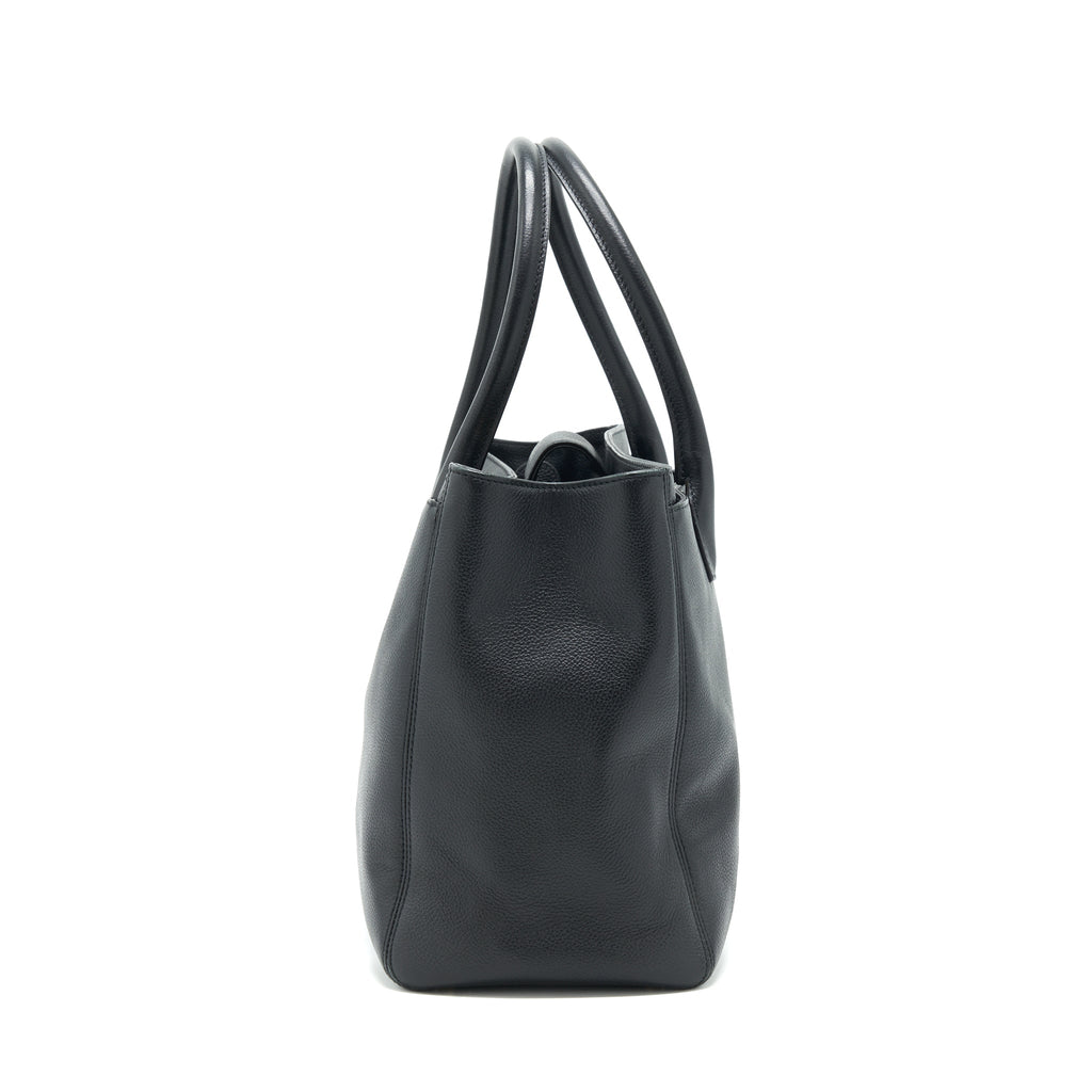 Cassiela Chanel Cerf Tote Bag Grained Calfskin Black GHW