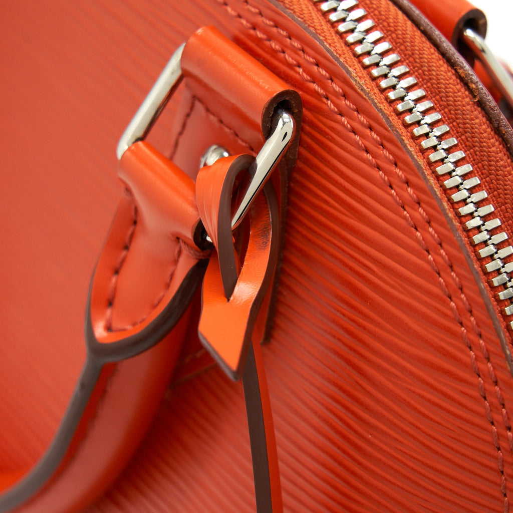 Alma BB Orange Epi Leather Handbag Silver-Tone Hardware