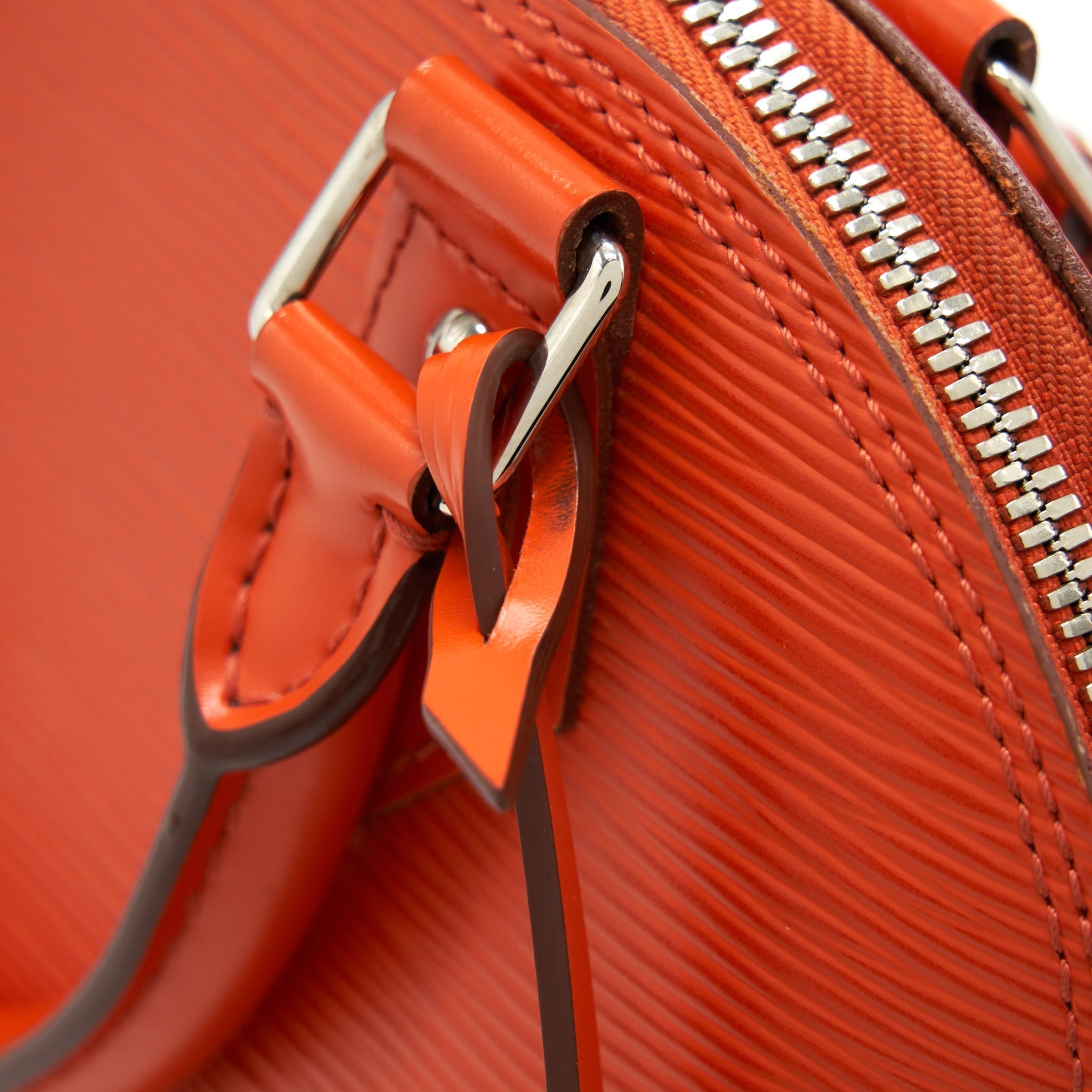 Alma BB Orange Epi Leather Handbag Silver-Tone Hardware