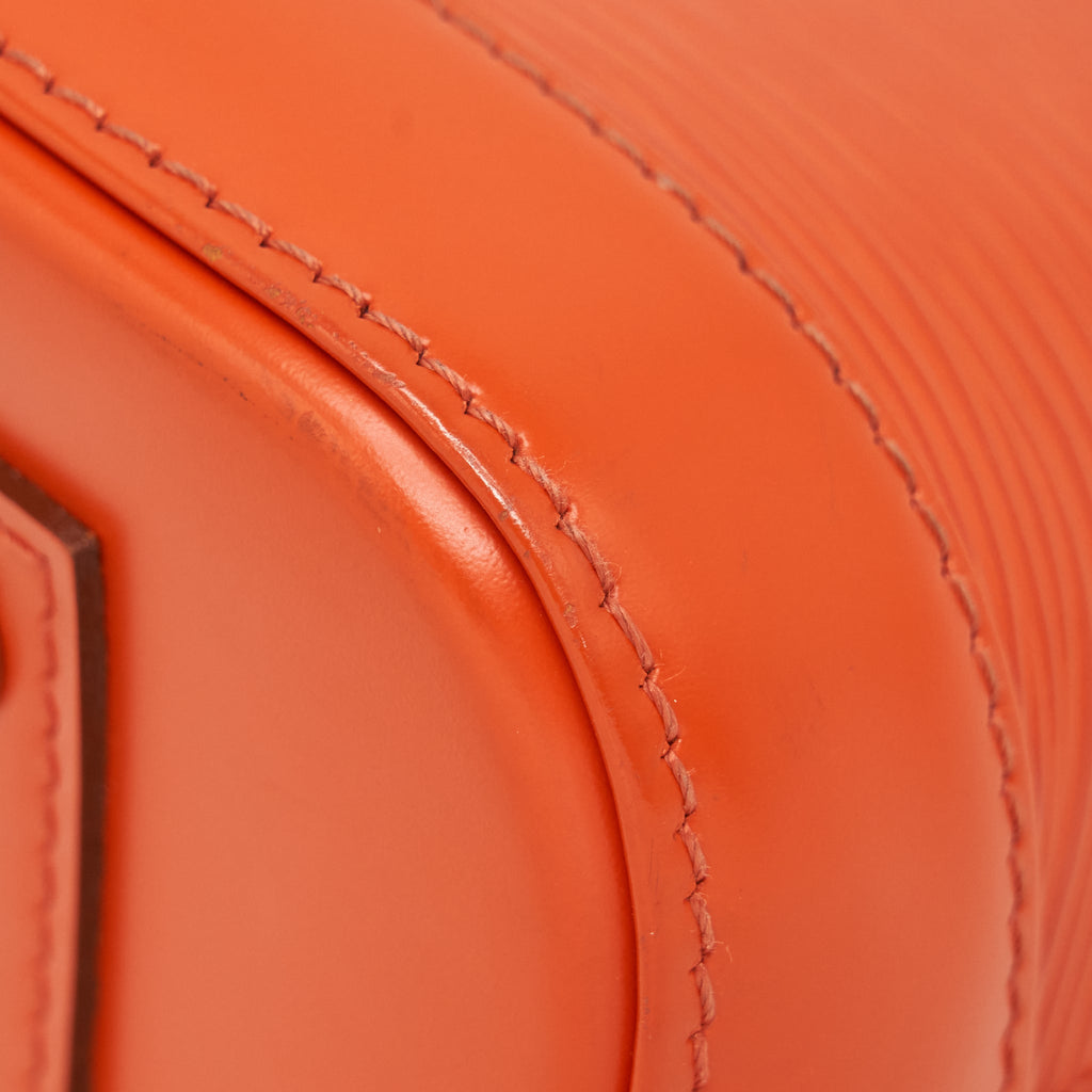 Alma BB Orange Epi Leather Handbag Silver-Tone Hardware