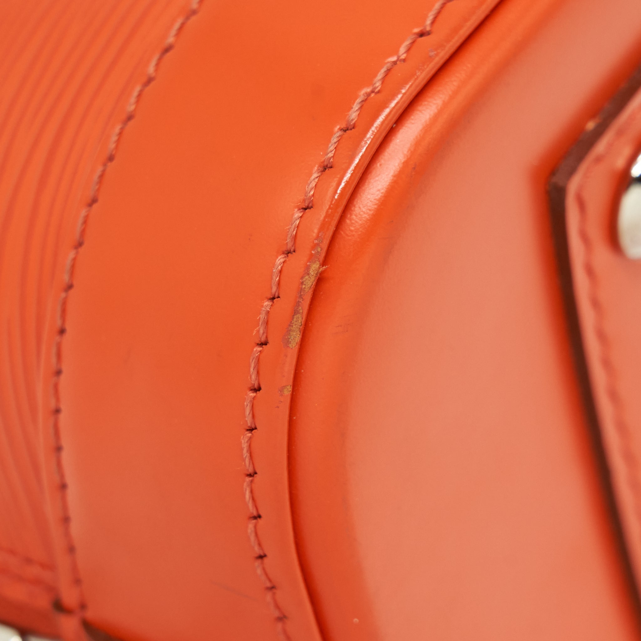 Alma BB Orange Epi Leather Handbag Silver-Tone Hardware