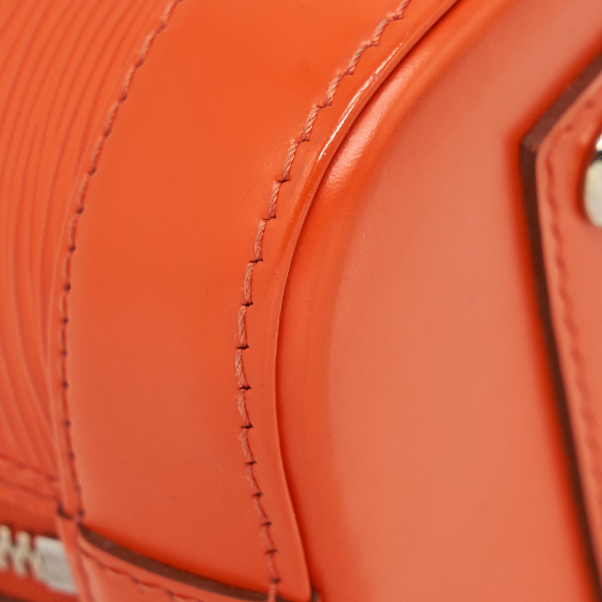 Alma BB Orange Epi Leather Handbag Silver-Tone Hardware