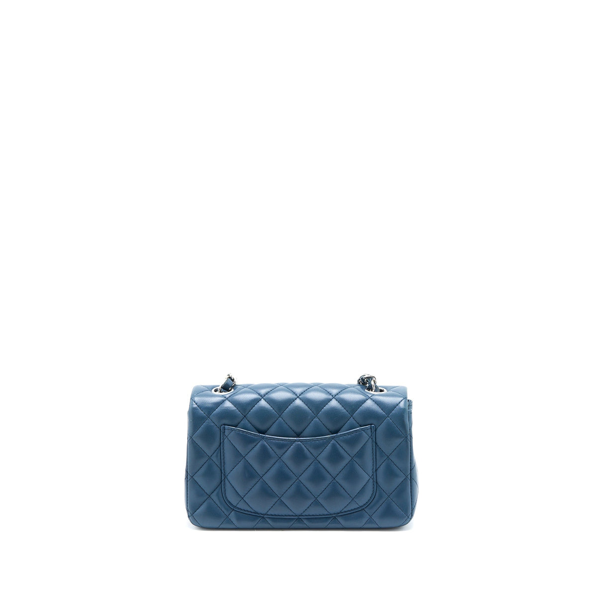 Lorenzia CHANEL Mini Rectangular Flap Bag Lambskin Blue SHW