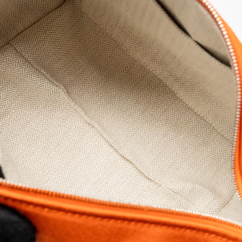 Lorenzia Bride-A-Brac Travel Case Small Canvas Orange Feu Silver-Tone Hardware