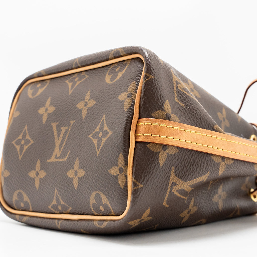 Nano Noe Monogram Canvas Handbag Gold-Tone Hardware