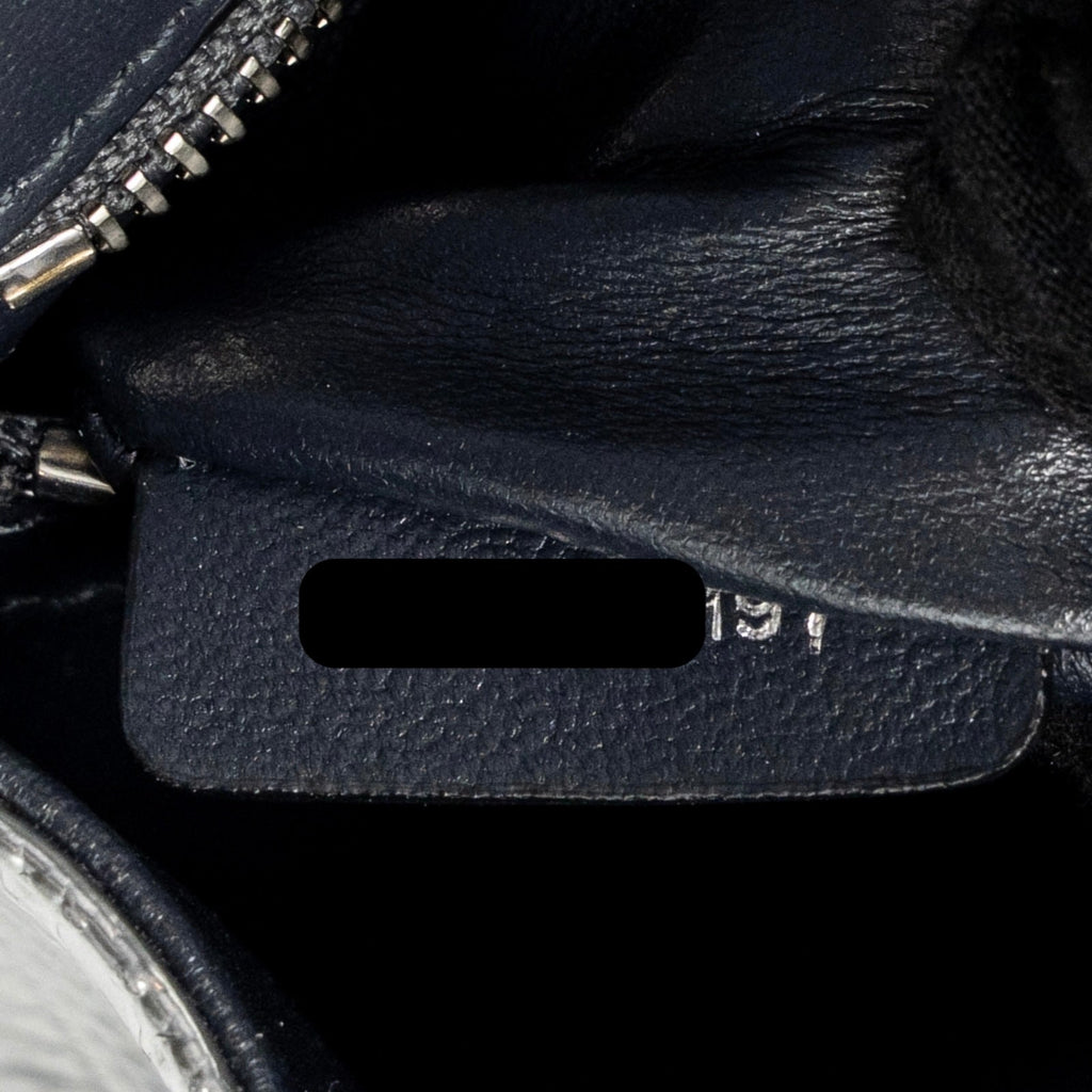Lorenzia Diorama Flap Bag Patent Micro-Cannage Leather Metallic Silver Silver-Tone Hardware
