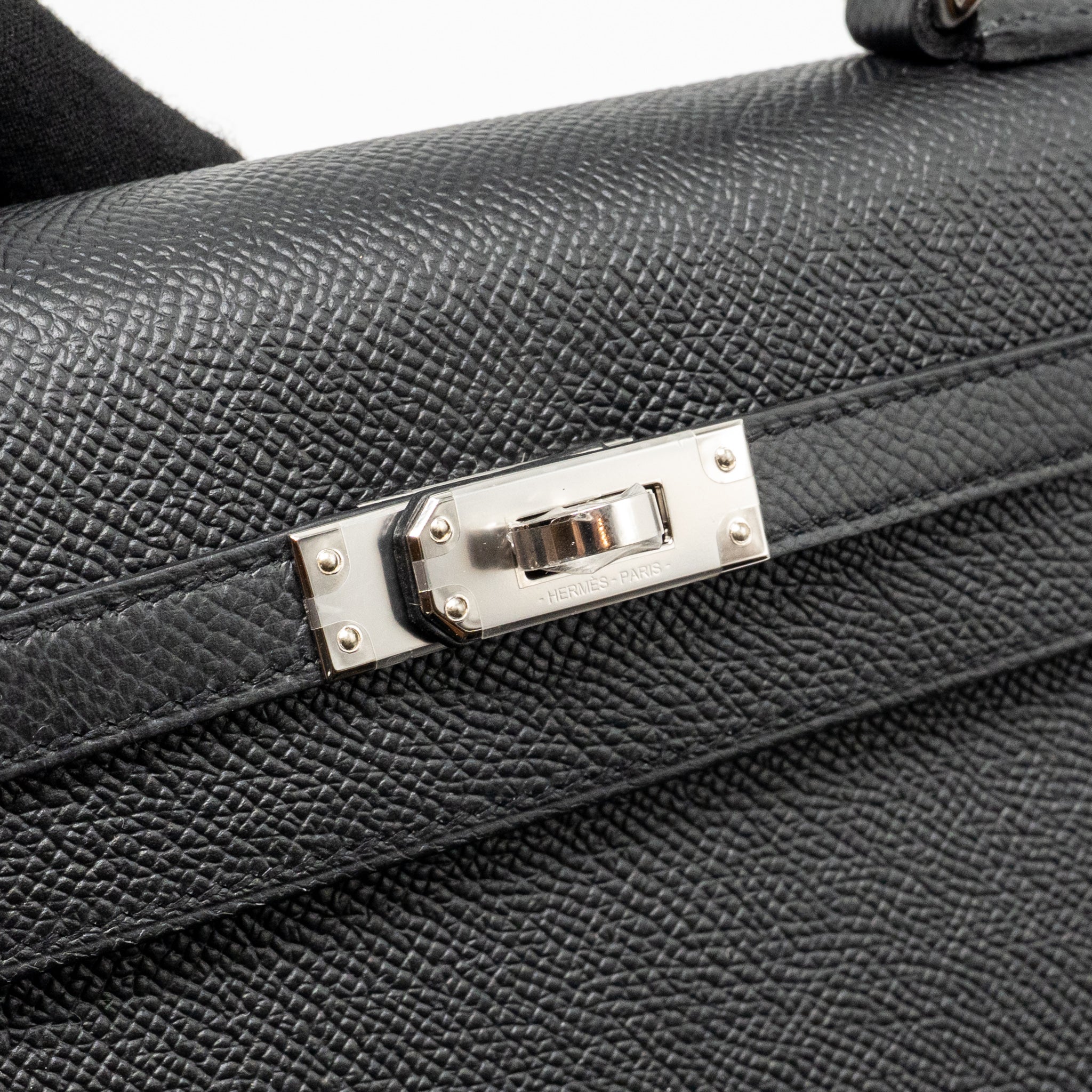Lorenzia Kelly 25 Epsom Leather Handbag Black Silver-Tone Hardware