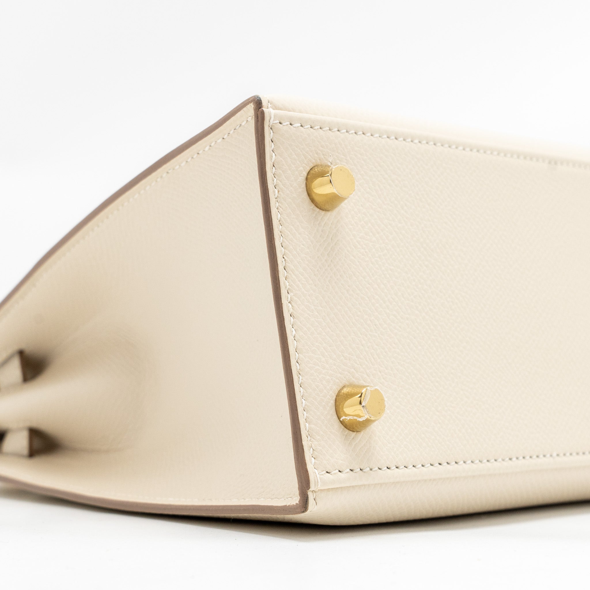 Lorenzia Kelly 25 Epsom Leather Handbag Craie Gold-Tone Hardware
