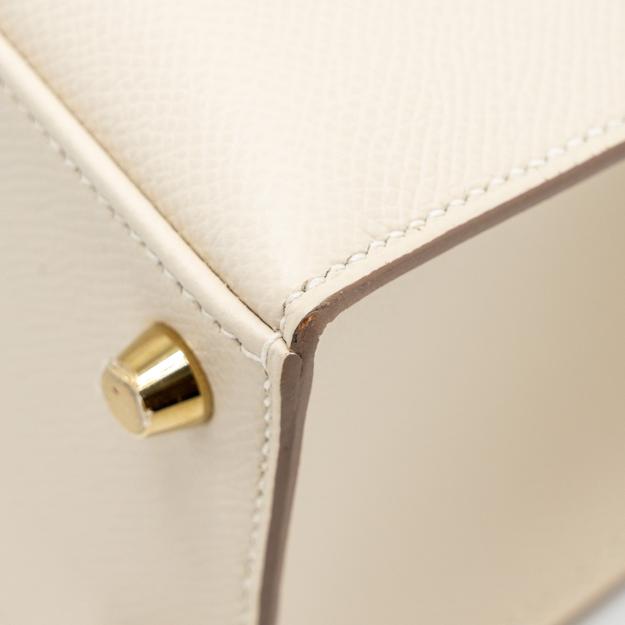 Lorenzia Kelly 25 Epsom Leather Handbag Craie Gold-Tone Hardware