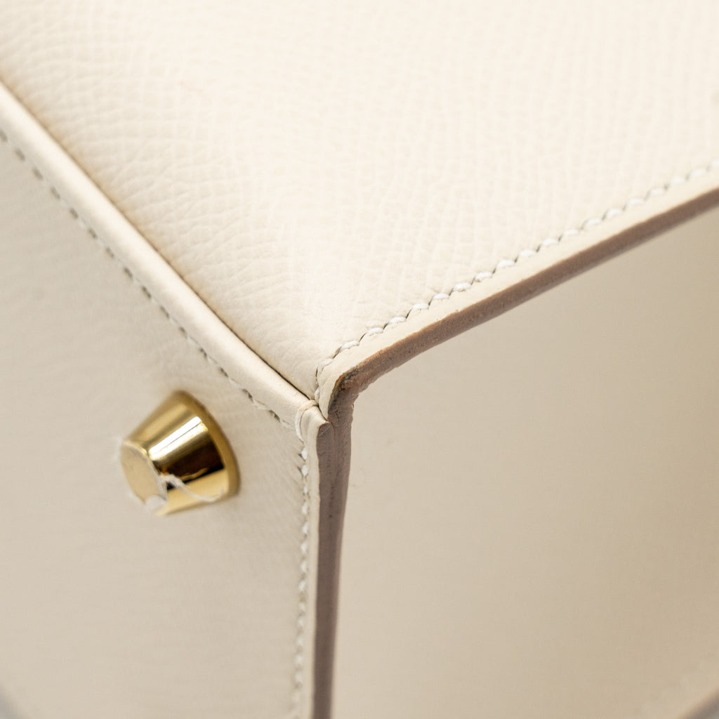 Lorenzia Kelly 25 Epsom Leather Handbag Craie Gold-Tone Hardware
