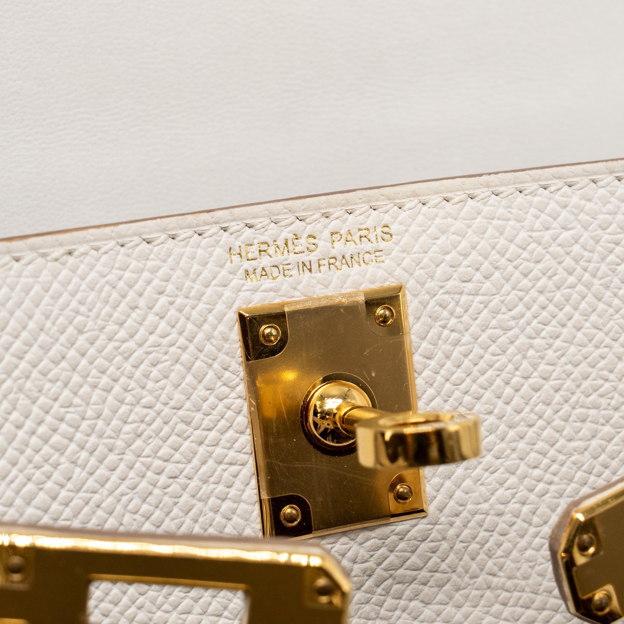 Lorenzia Mini Kelly II Epsom Leather Handbag Gris Pale Gold-Tone Hardware