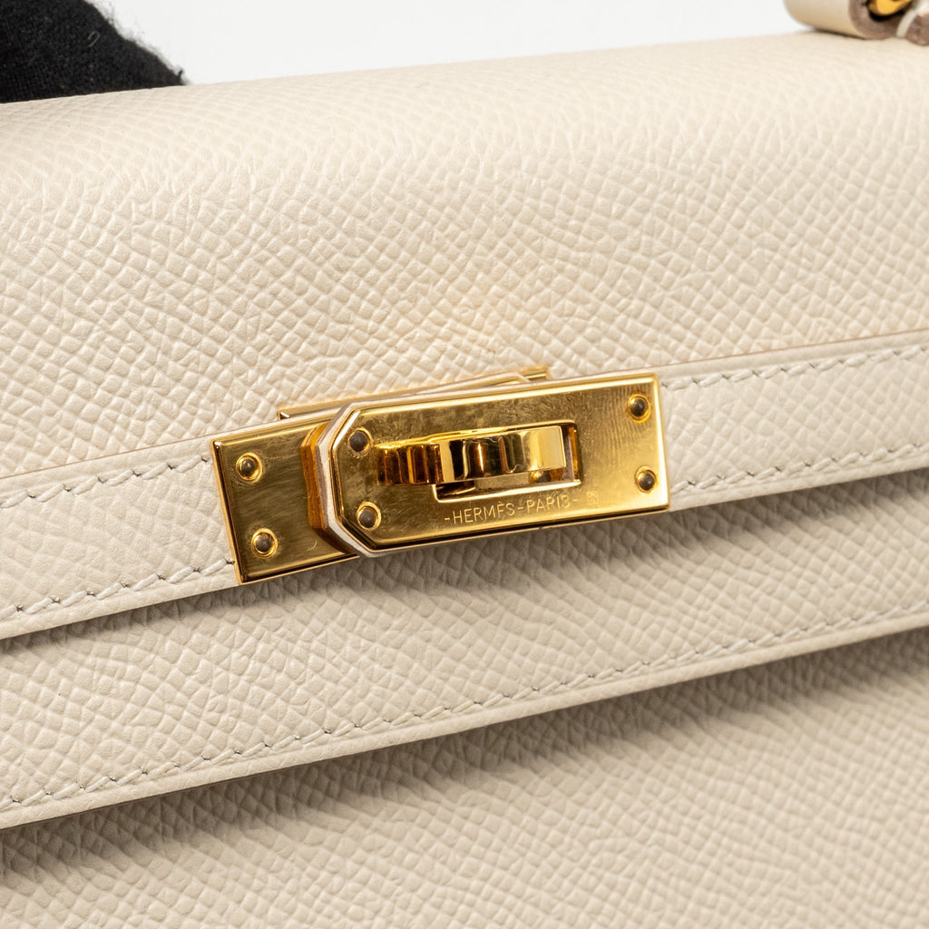 Lorenzia Kelly 25 Epsom Leather Handbag Craie Gold-Tone Hardware