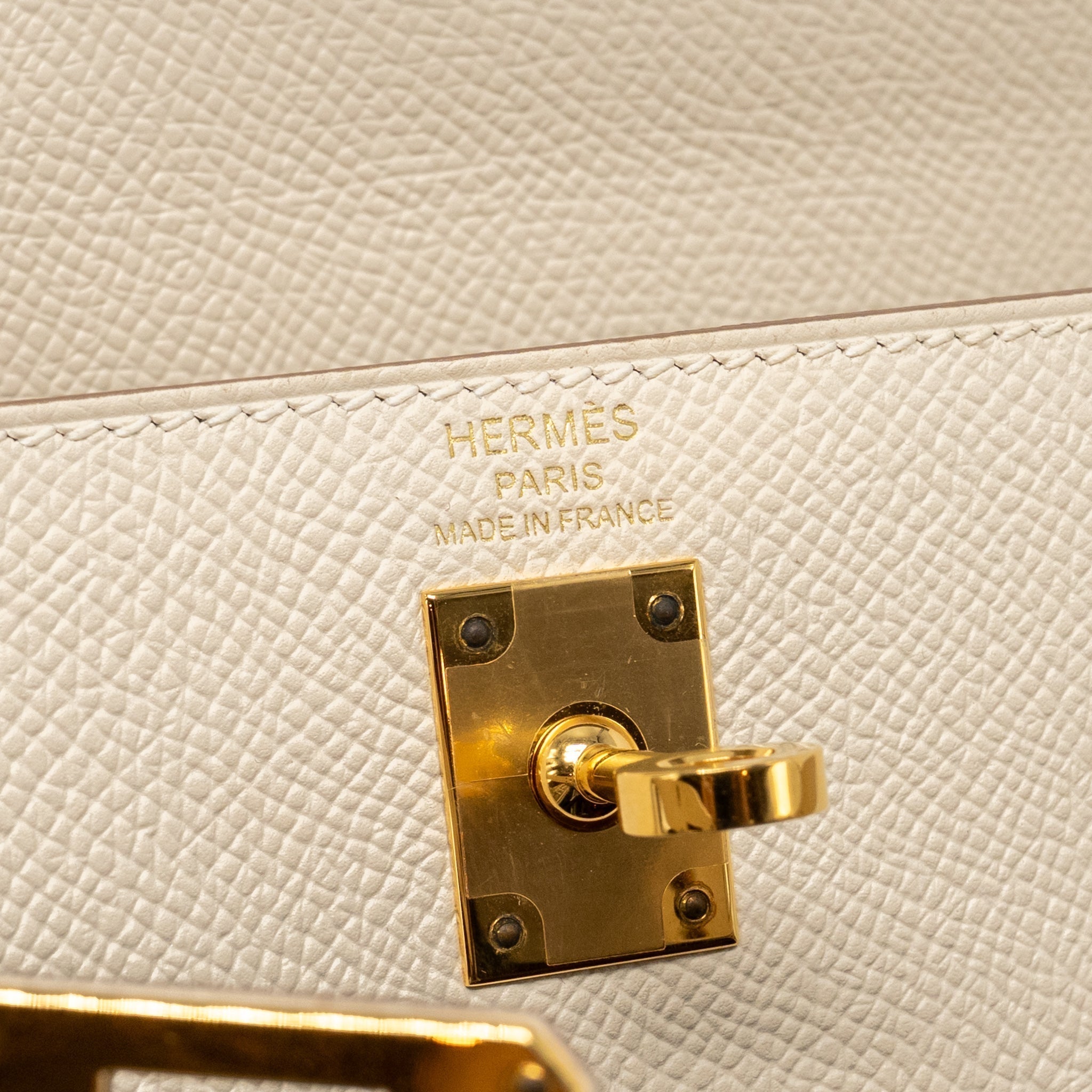 Lorenzia Kelly 25 Epsom Leather Handbag Craie Gold-Tone Hardware