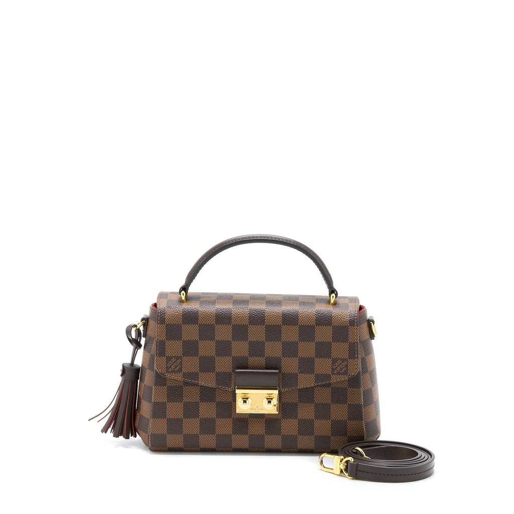 Croisette Damier Ebene Canvas Handbag Gold-Tone Hardware