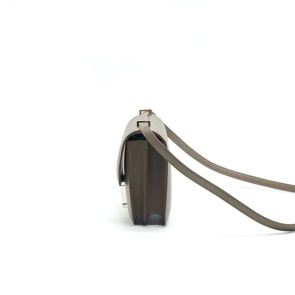 Lorenzia Constance Mini Bag Epsom Leather Gris Etain Silver-Tone Hardware