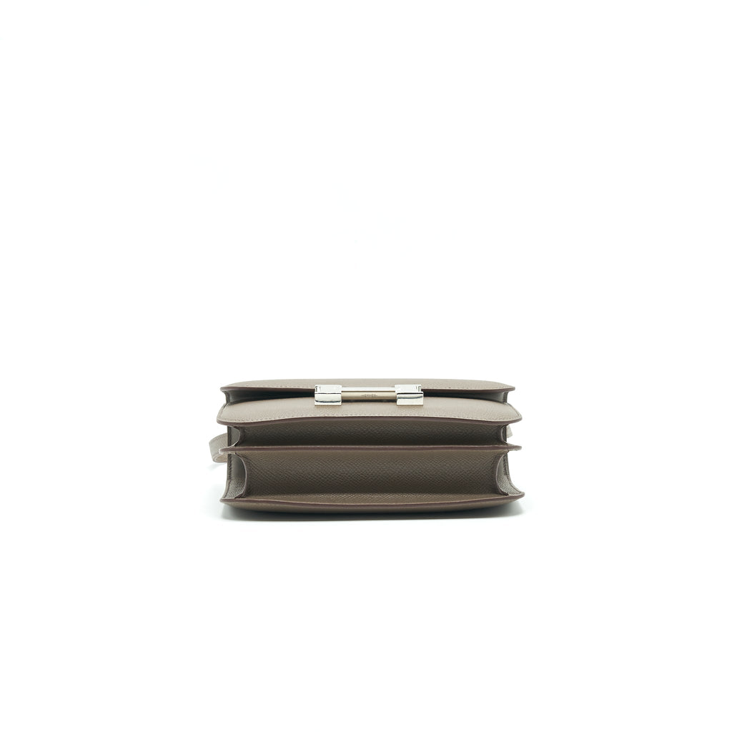 Lorenzia Constance Mini Bag Epsom Leather Gris Etain Silver-Tone Hardware